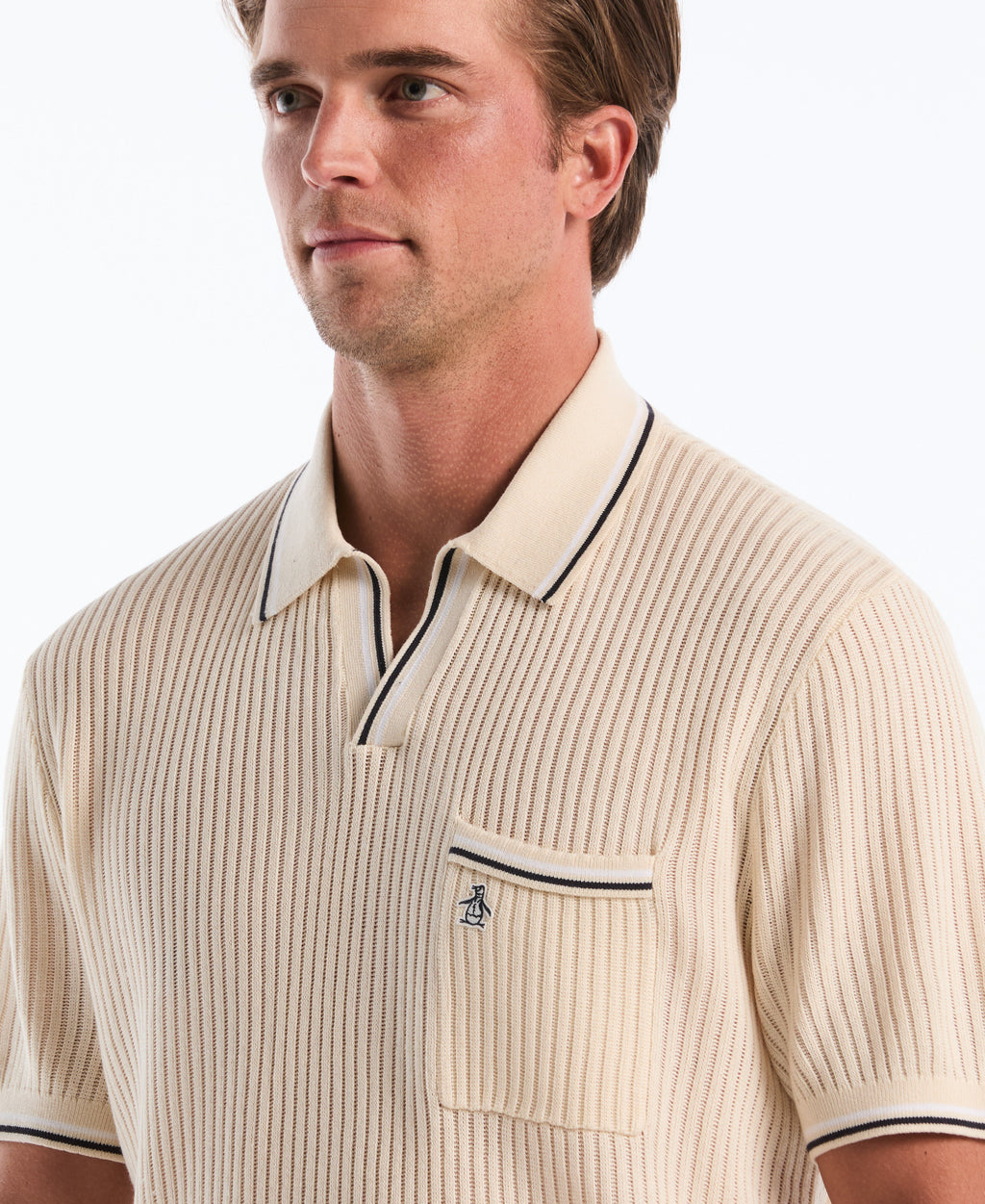Cotton Ribbed Johnny Sweater Polo
