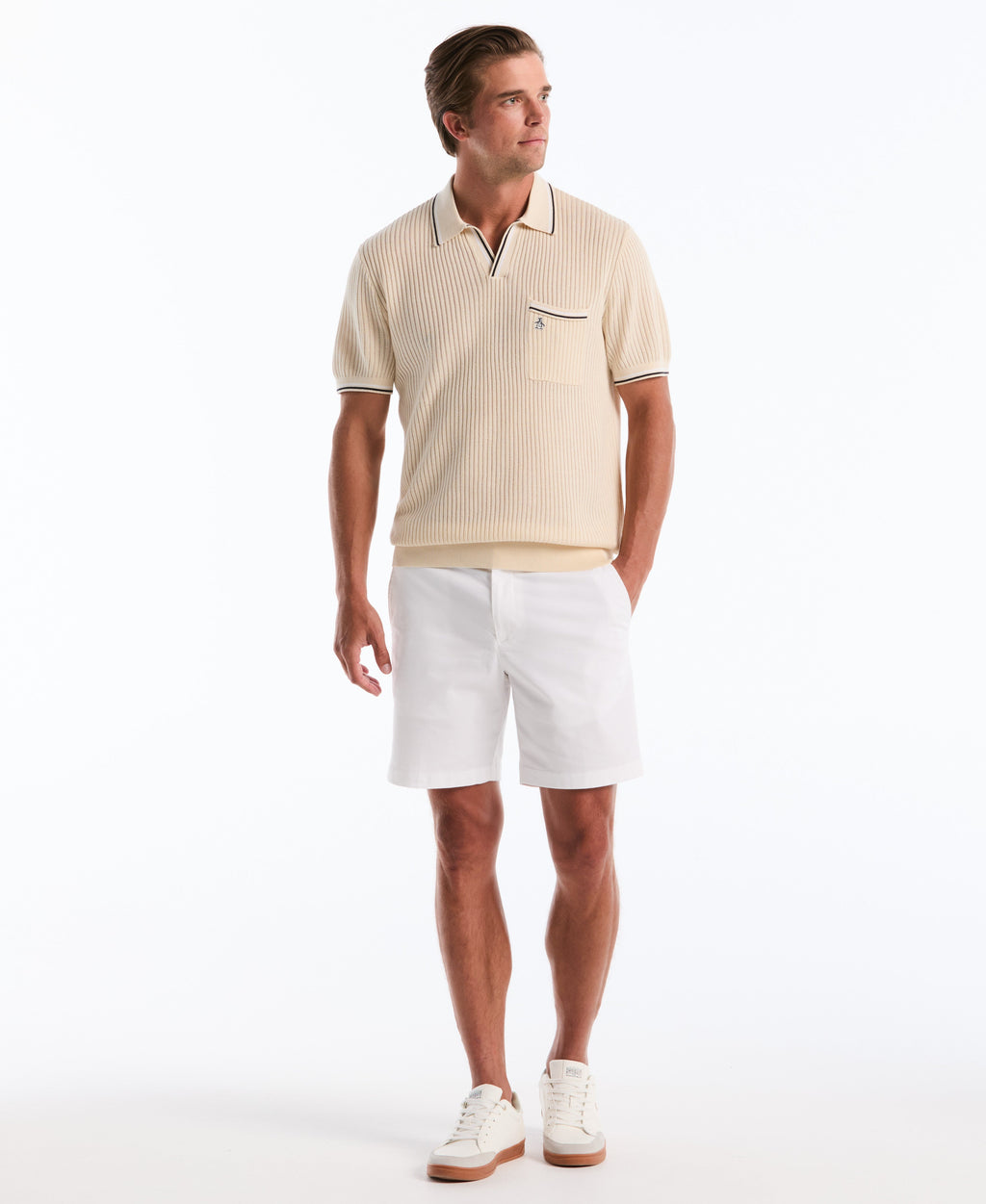 Cotton Ribbed Johnny Sweater Polo