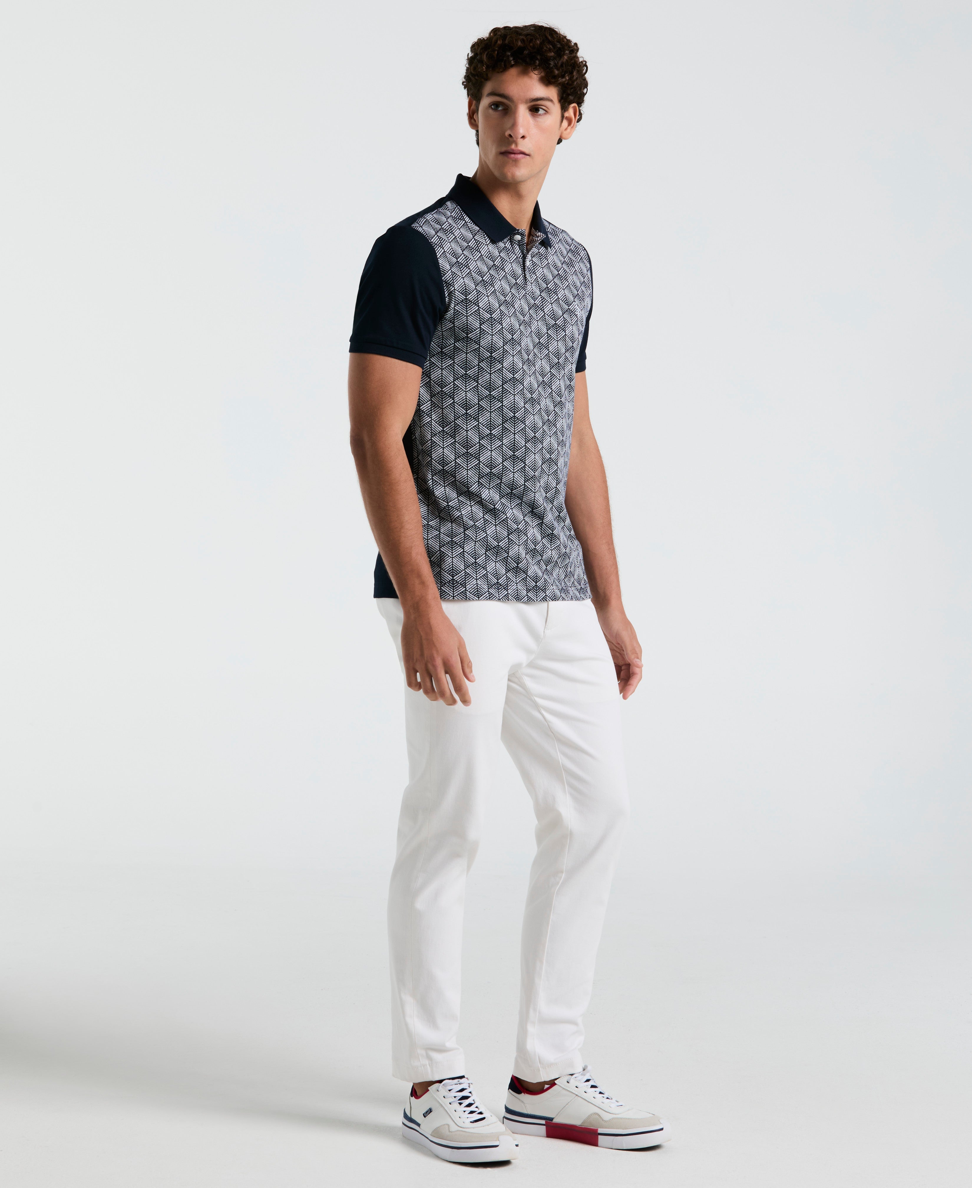 Diamond Jacquard Front Polo