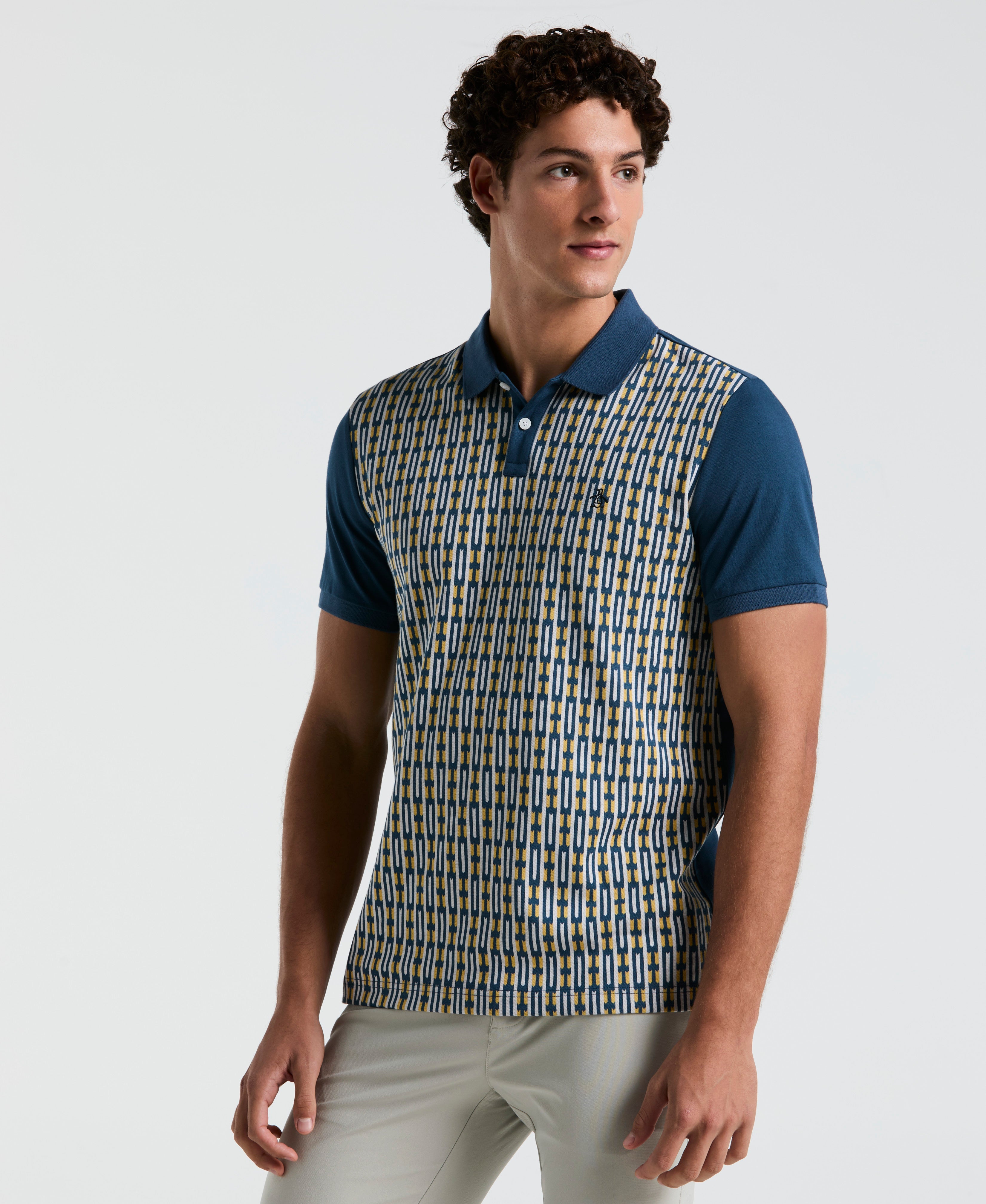Geo Jacquard Front Polo