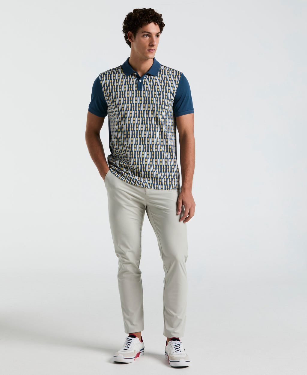 Geo Jacquard Front Polo