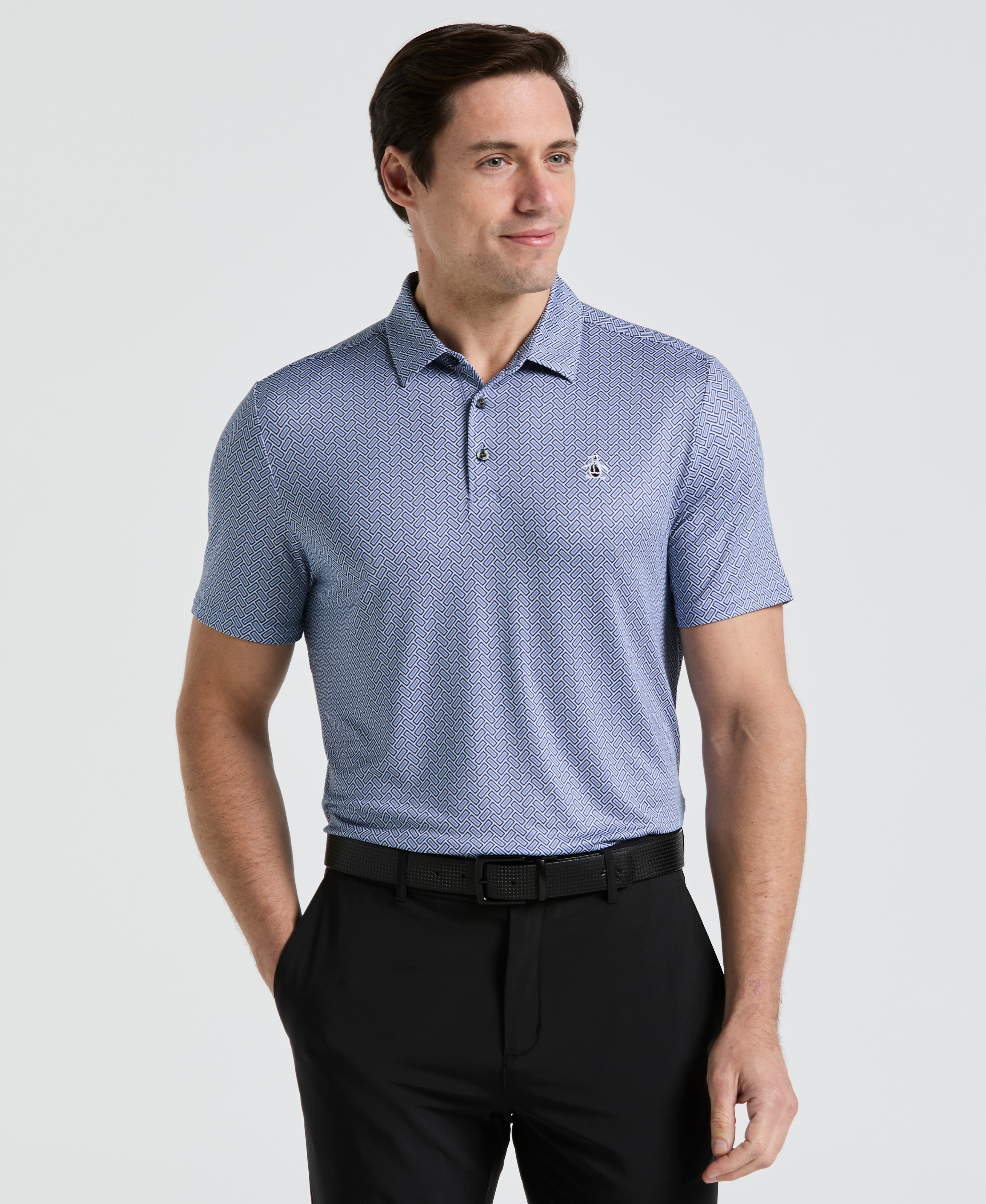 Heritage Herringbone Print Golf Polo