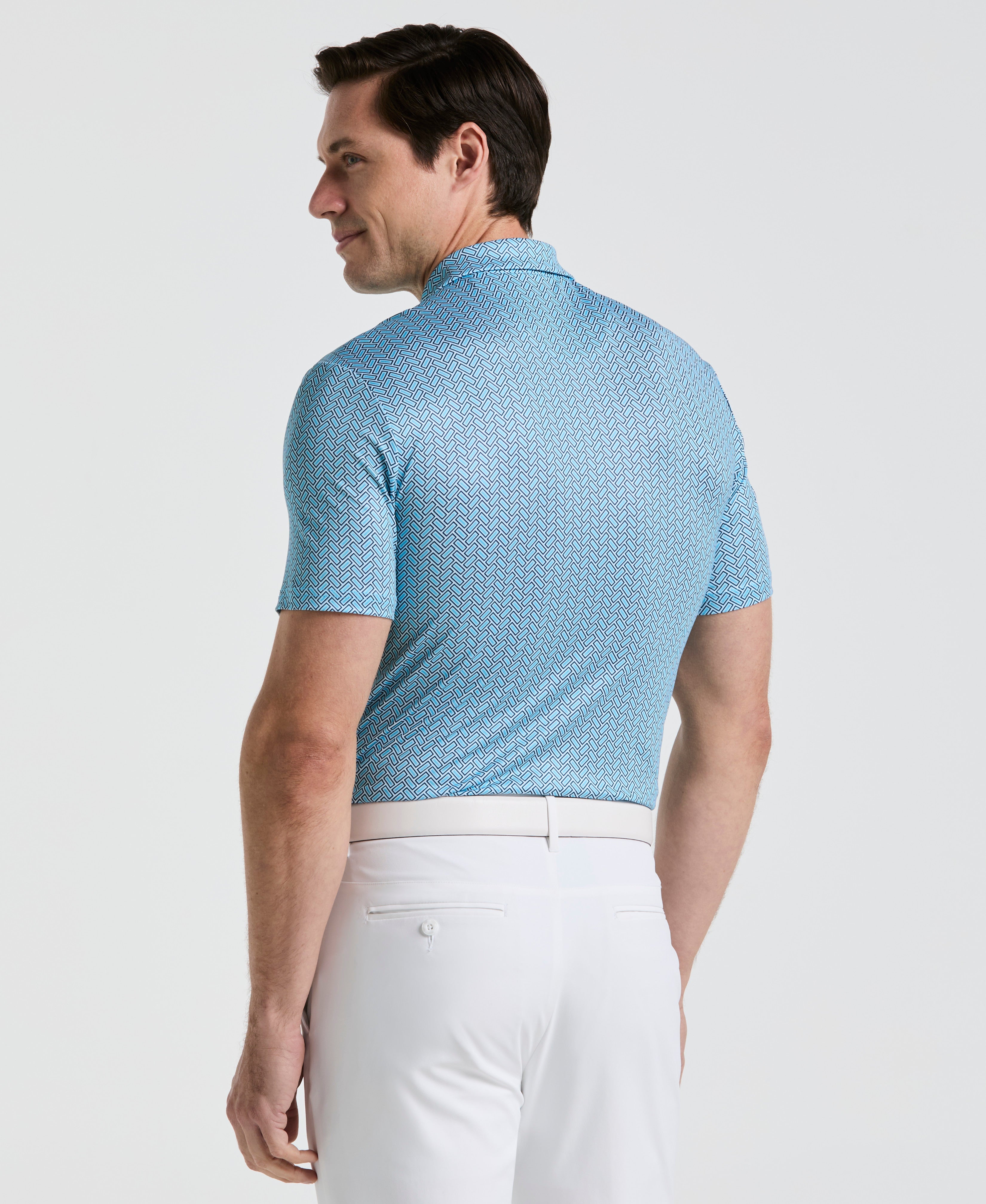 Heritage Herringbone Print Golf Polo