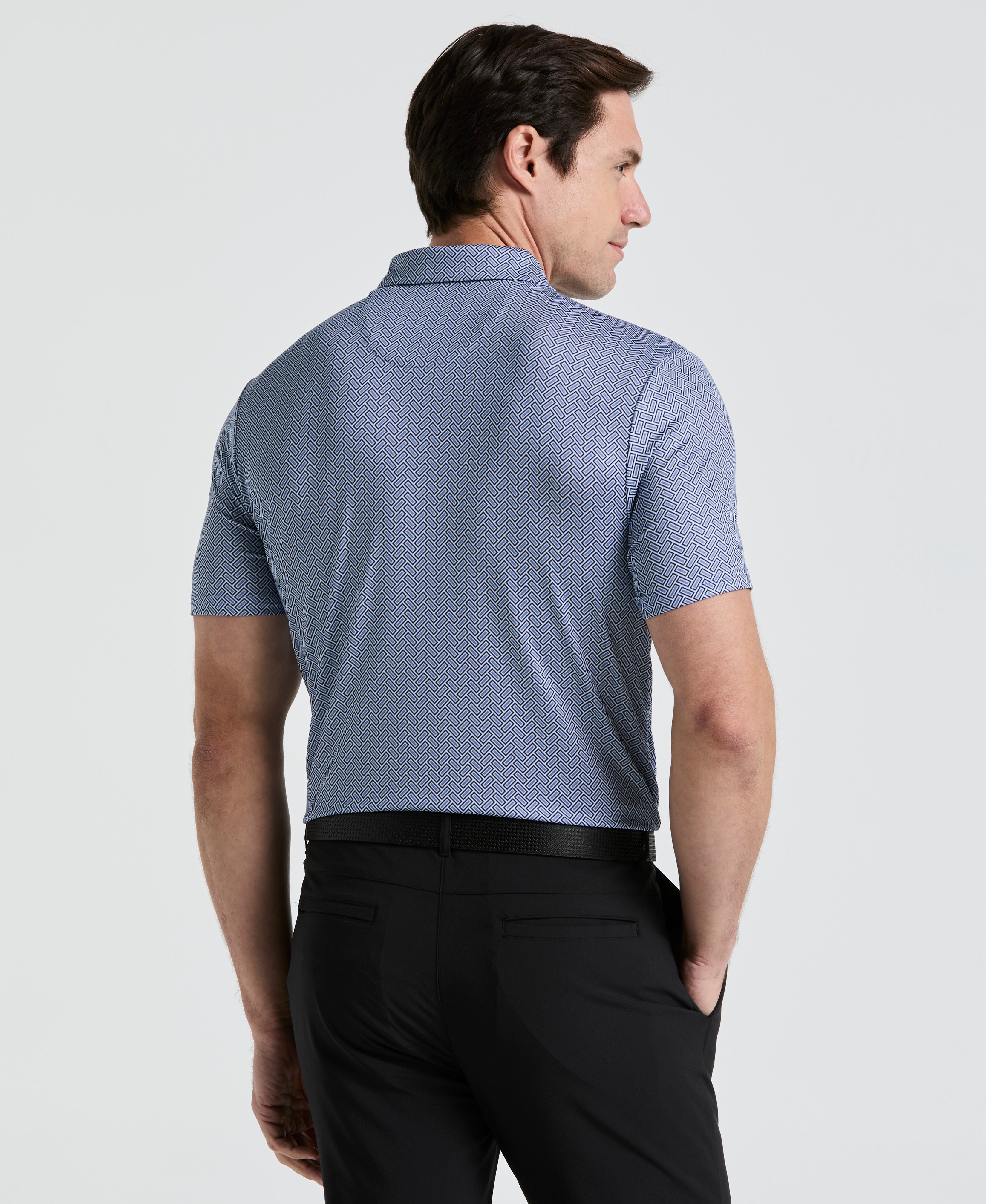 Heritage Herringbone Print Golf Polo