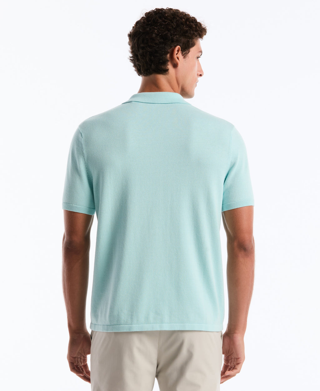 Honeycomb Button-Front Sweater Polo