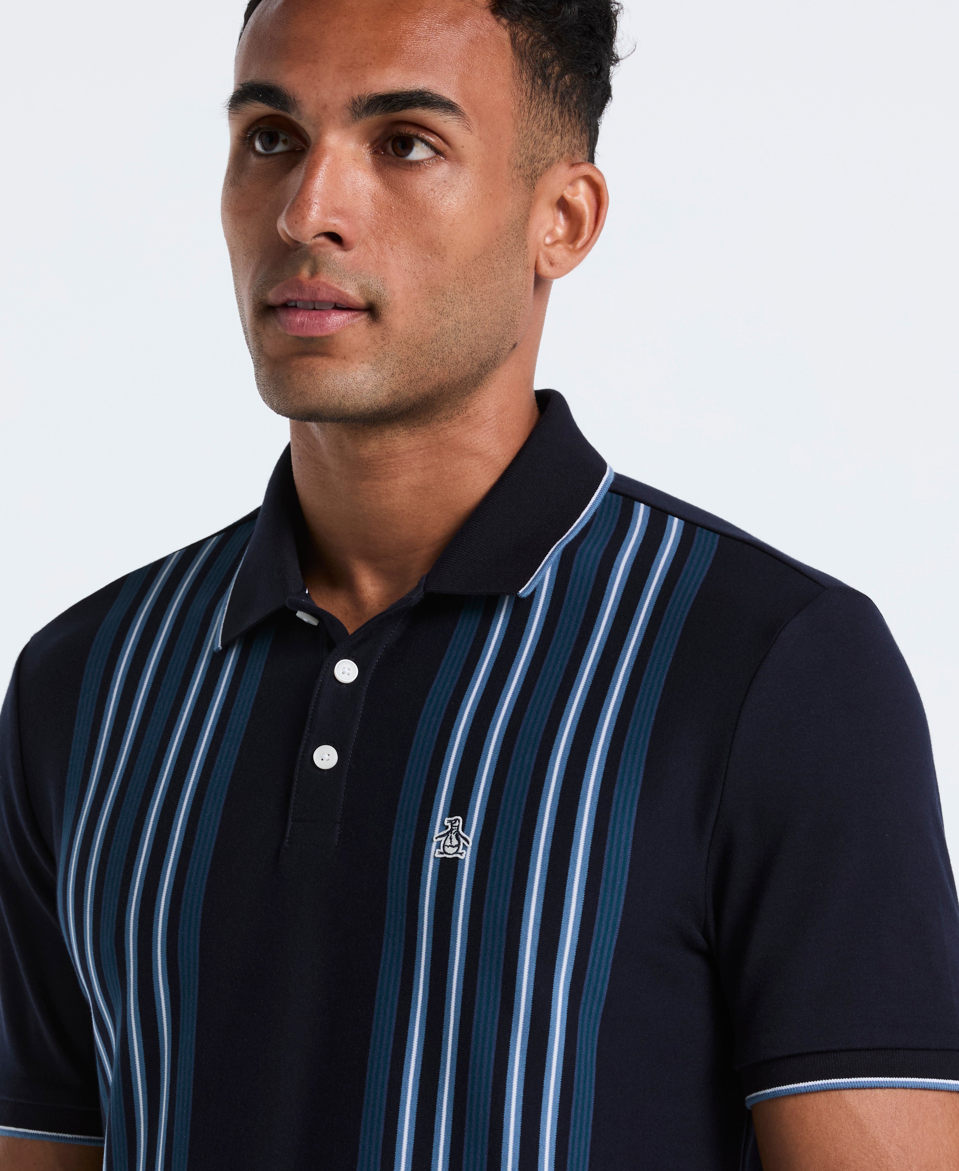 Interlock Vertical Stripe Polo