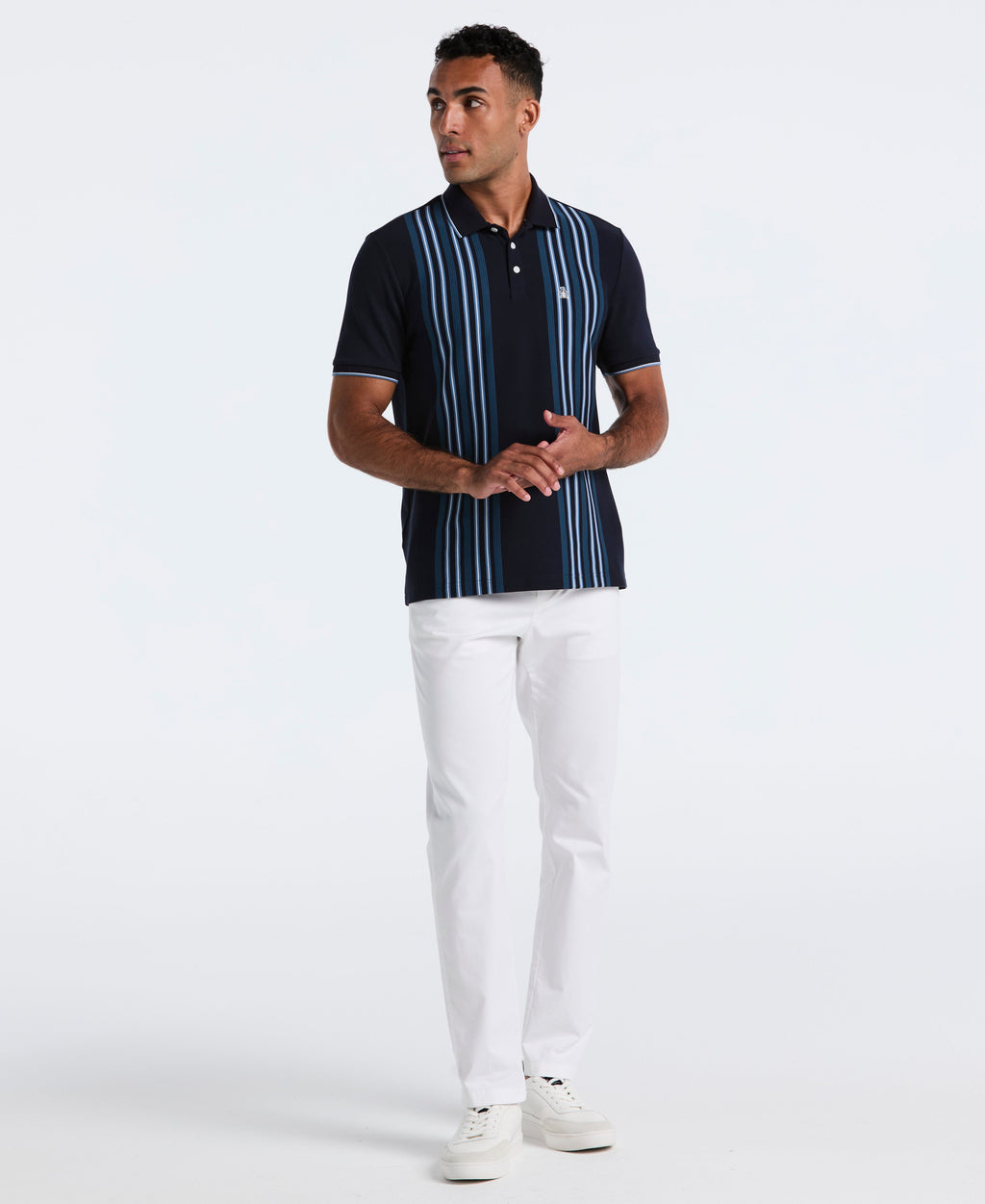 Interlock Vertical Stripe Polo