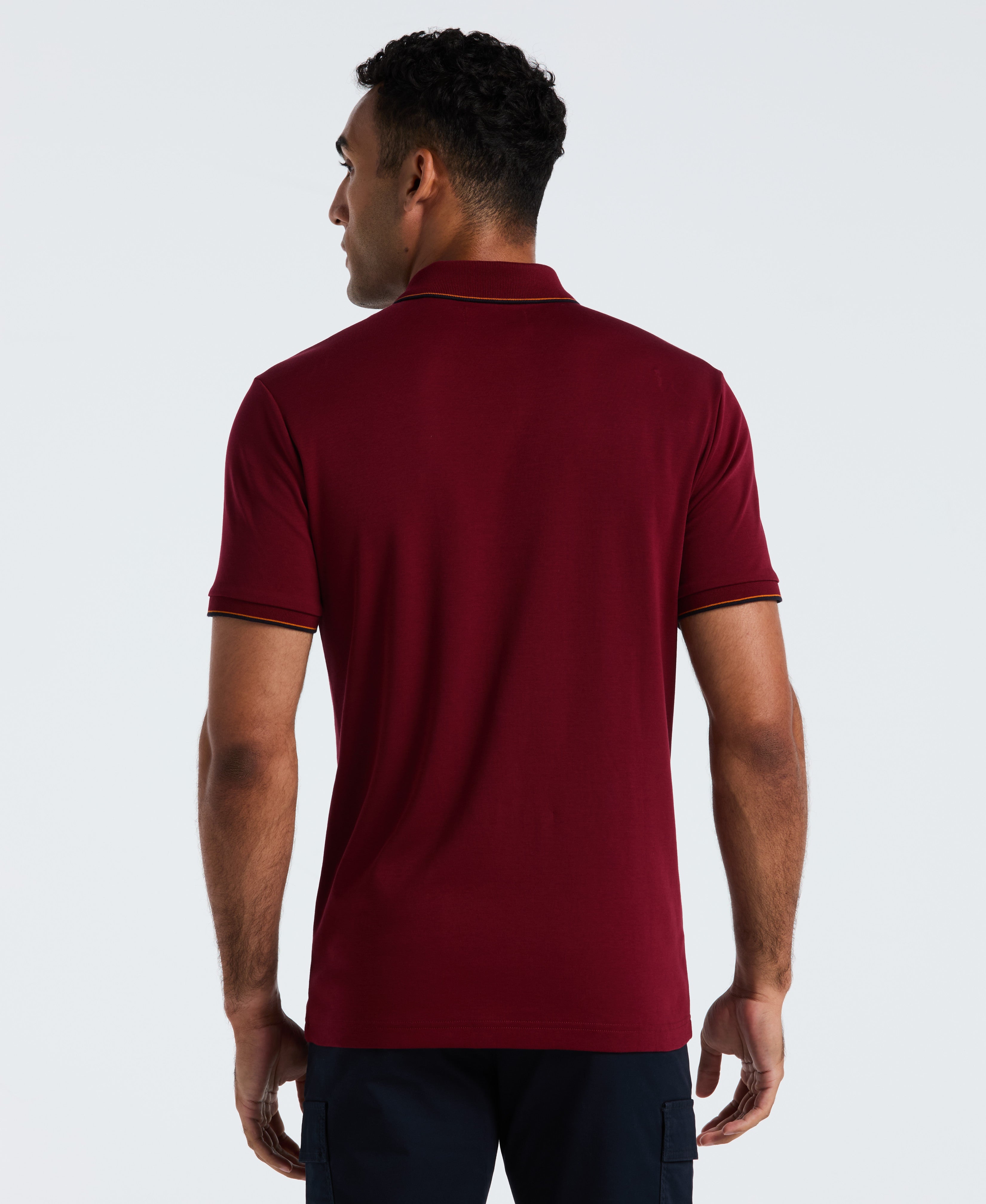 Interlock Vertical Stripe Polo