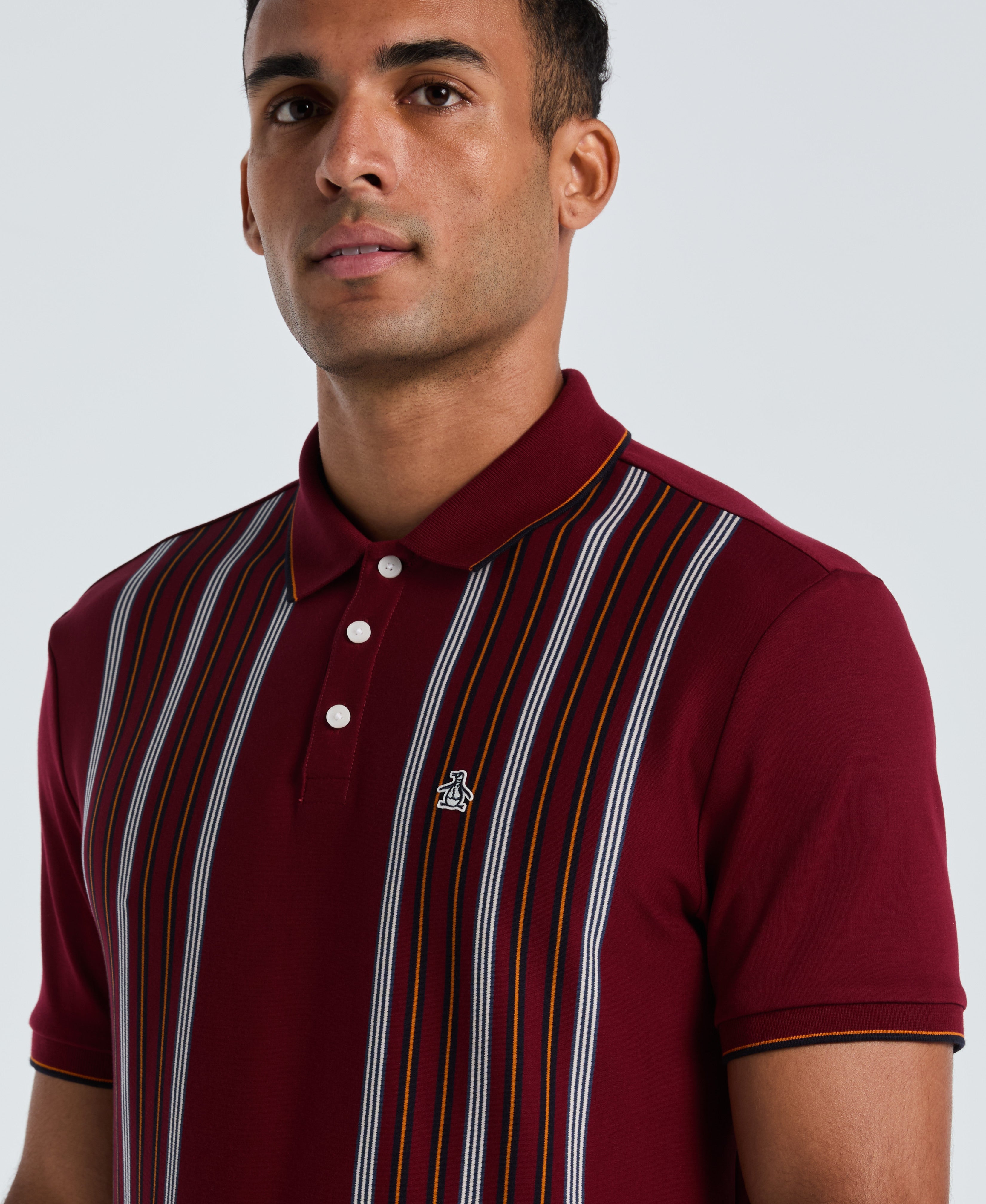 Interlock Vertical Stripe Polo