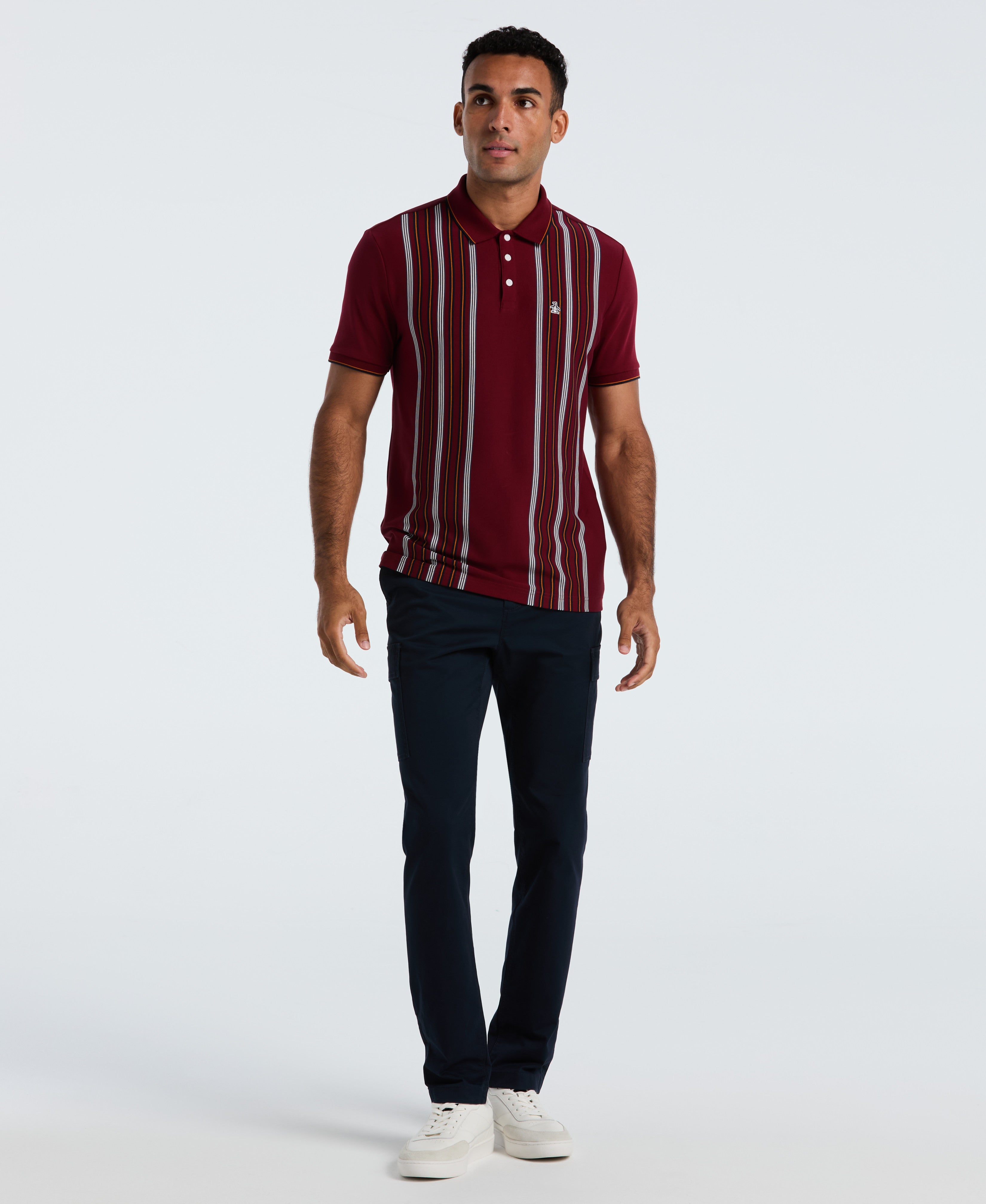 Interlock Vertical Stripe Polo