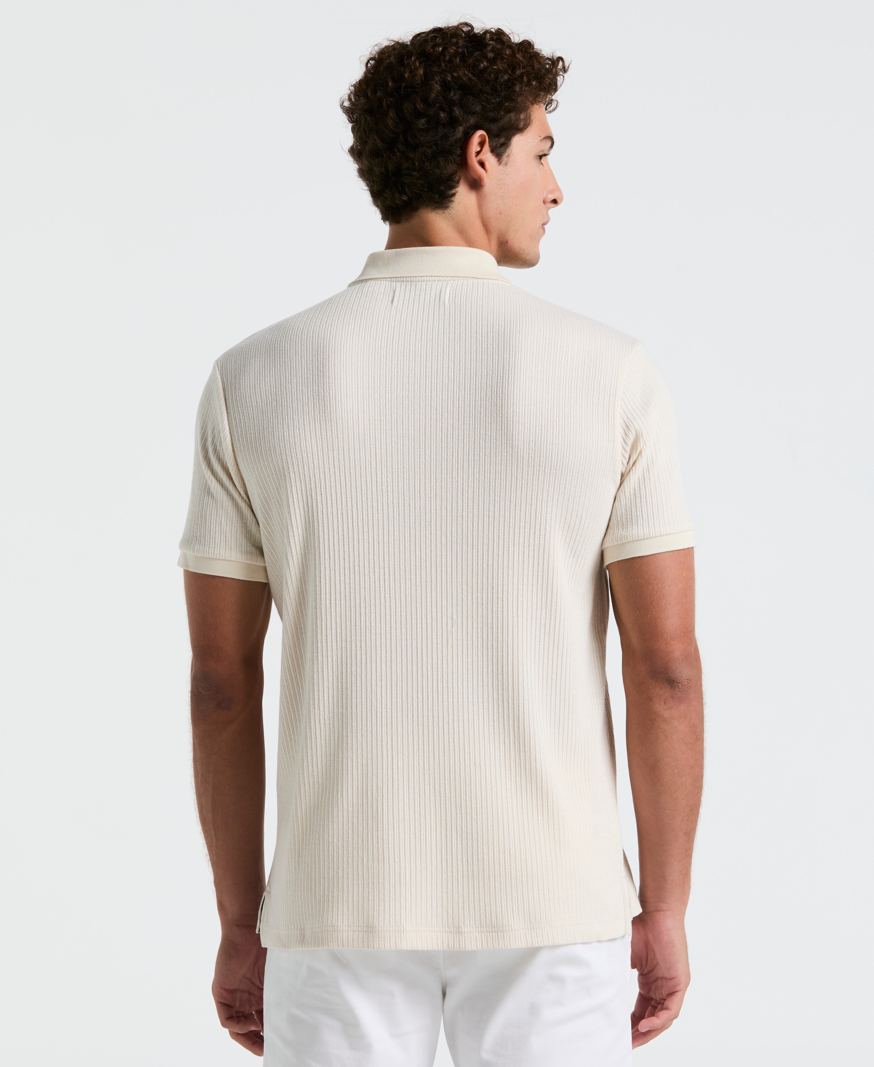 Jacquard Button-Down Polo