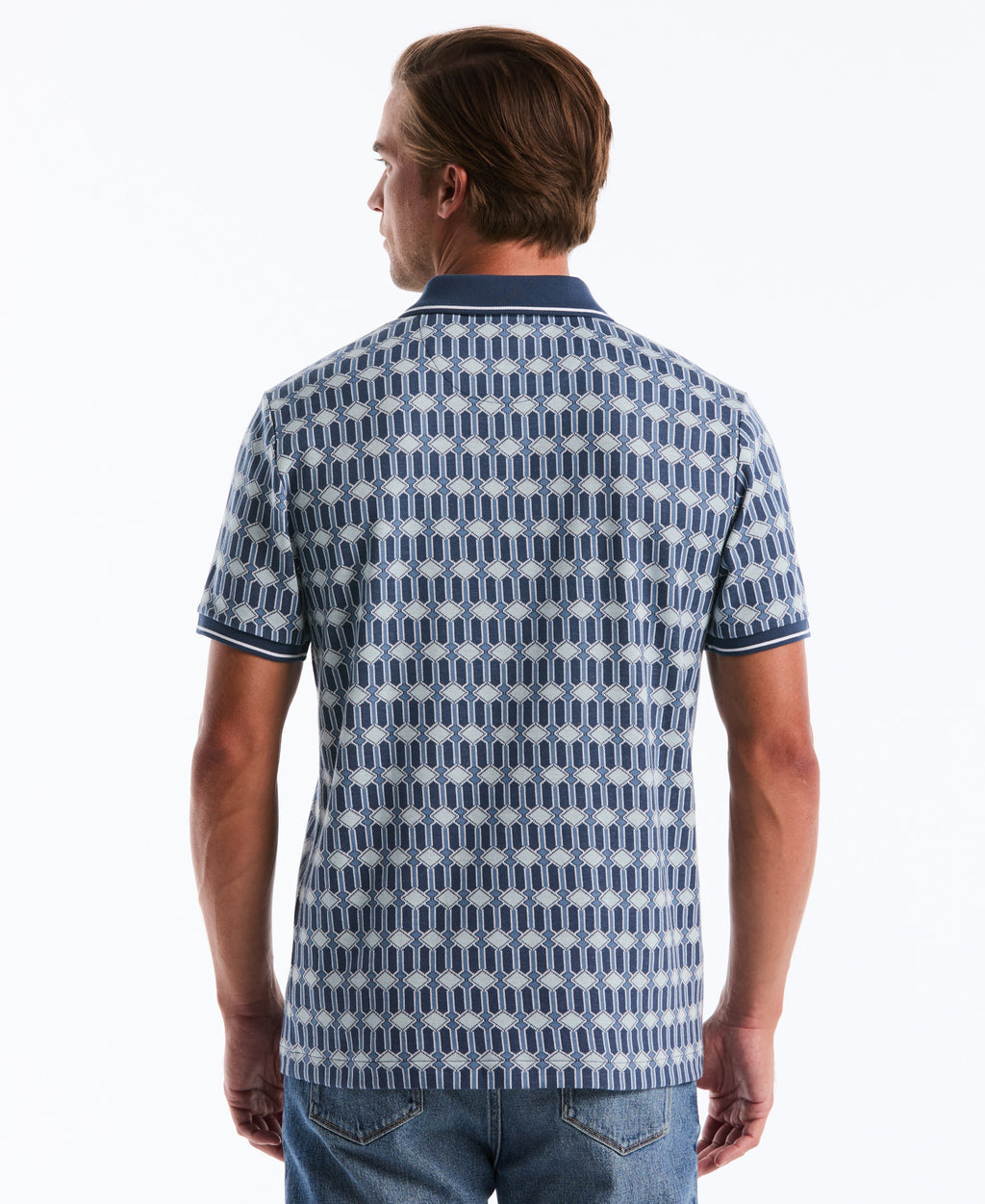 Jacquard Deco Quarter Zip Polo