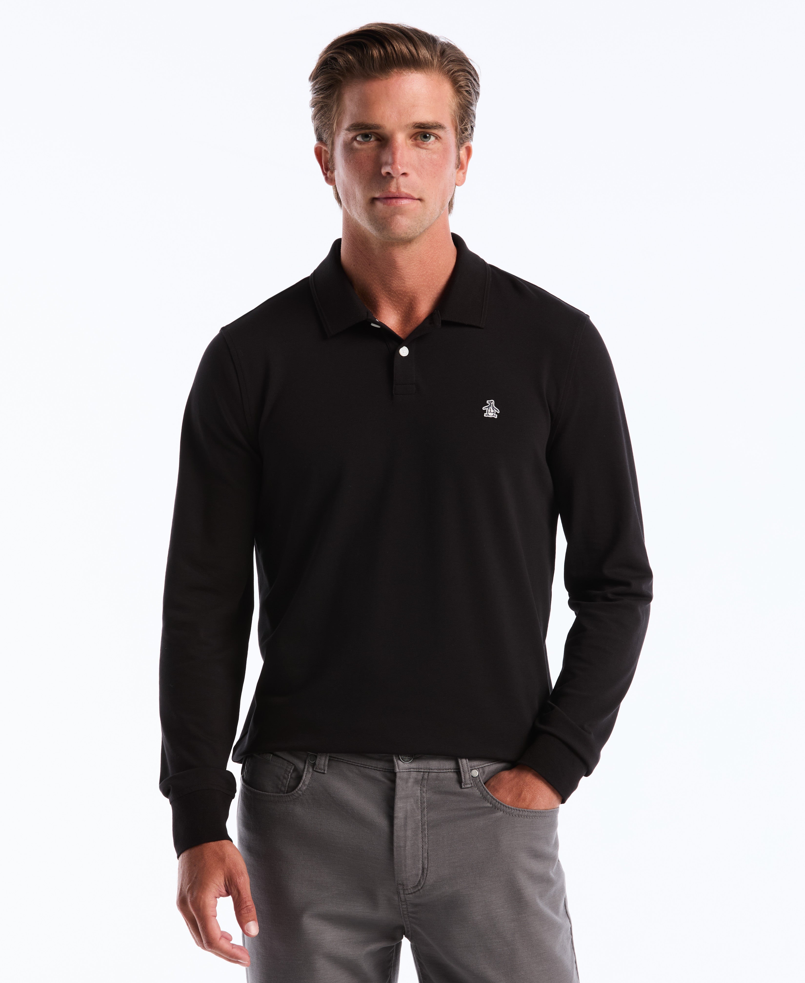 Long Sleeve Pique Polo
