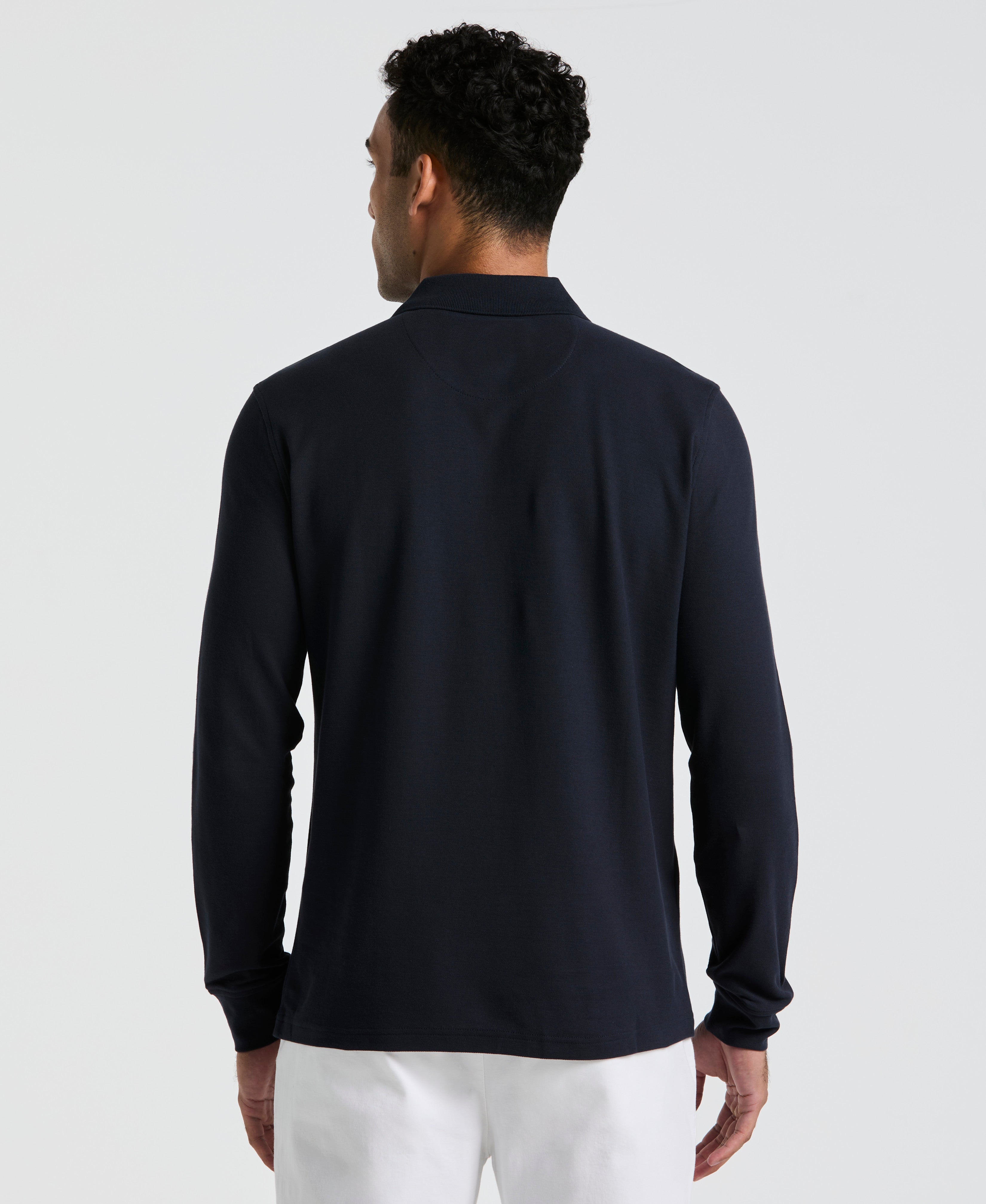 Long Sleeve Pique Polo