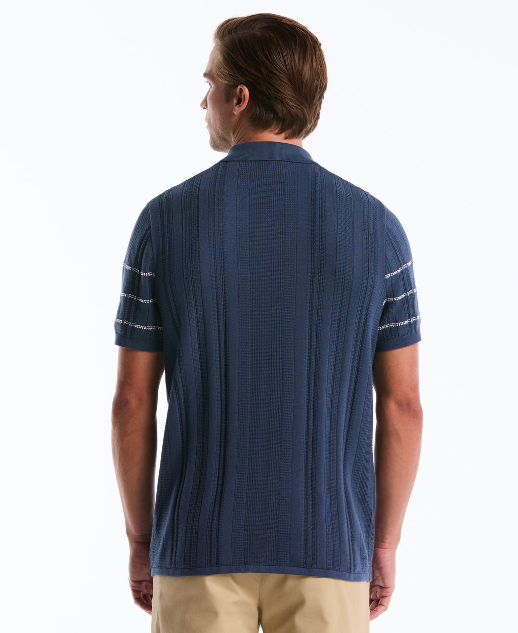 Mix Rib Button Sweater Polo