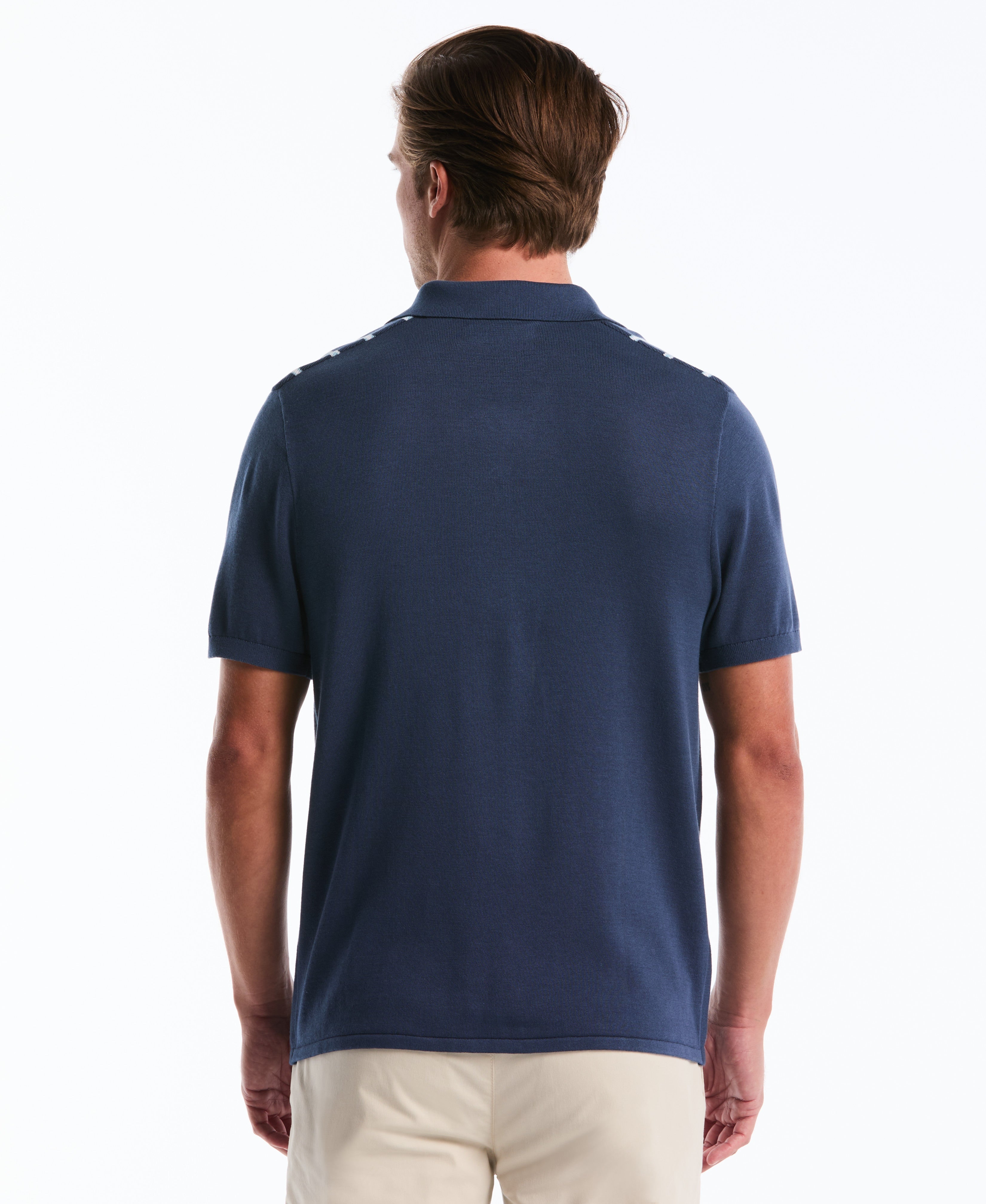 Modal Vert Stripe Sweater Polo