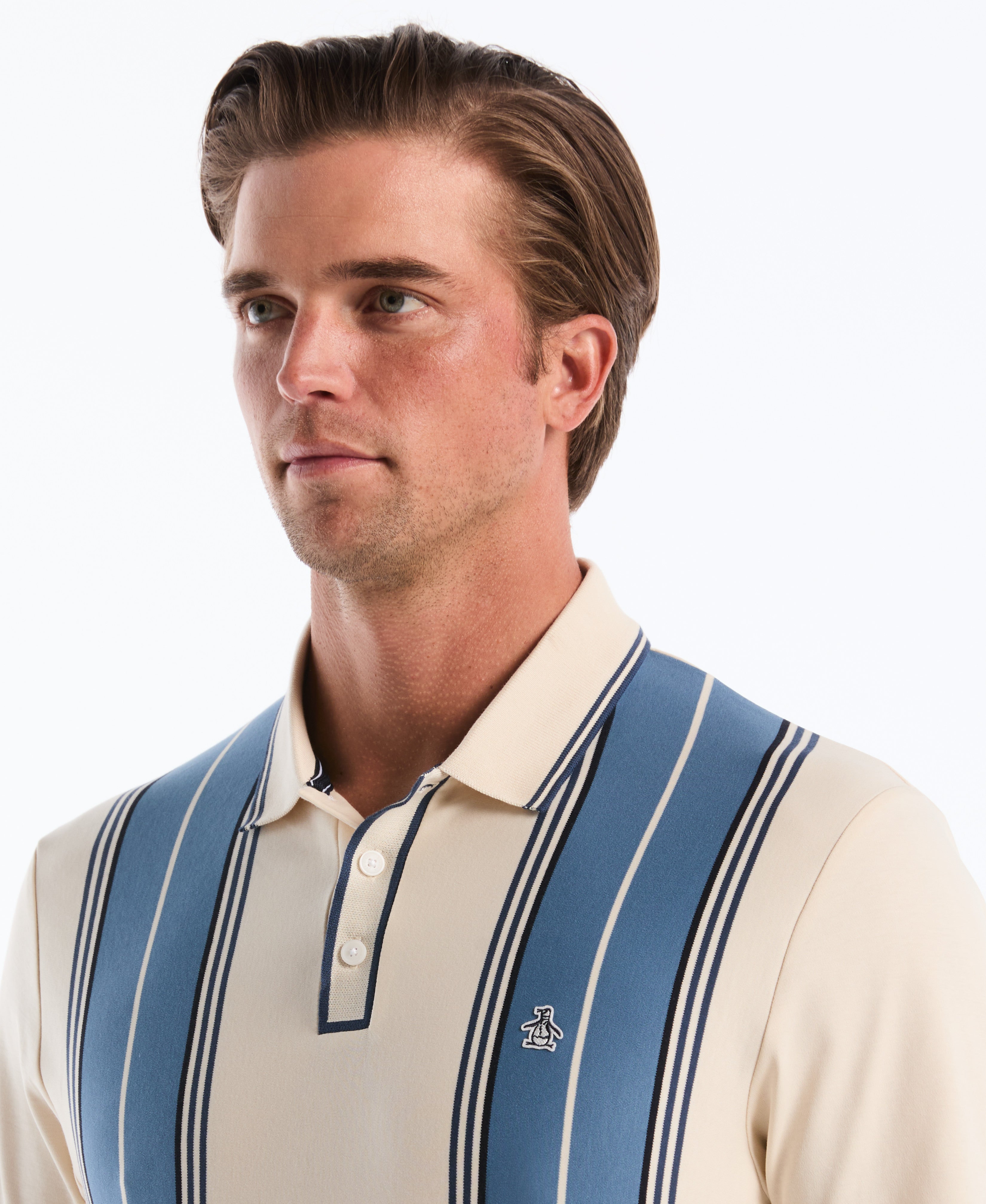 Interlock Vertical Stripe Polo