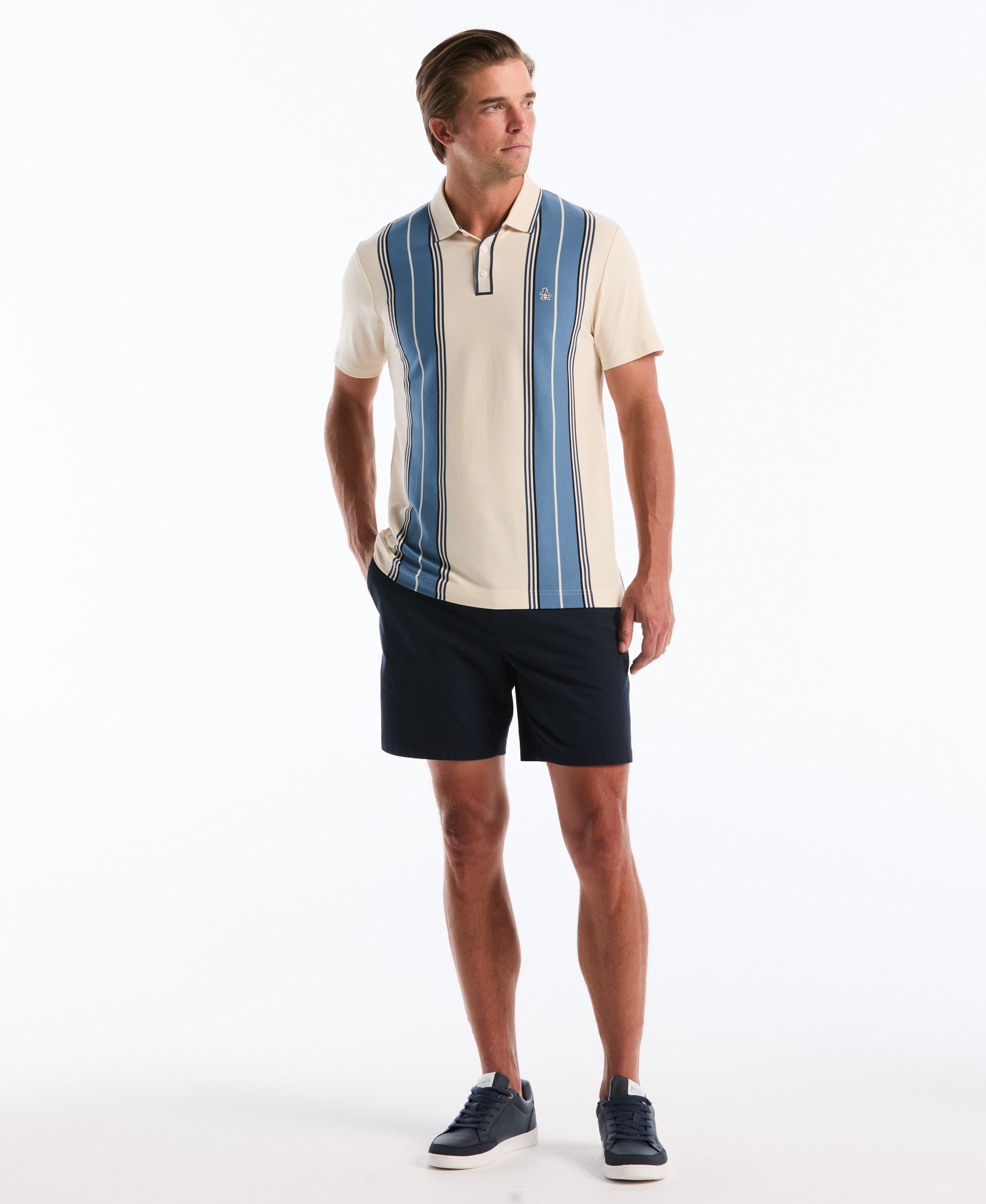 Interlock Vertical Stripe Polo