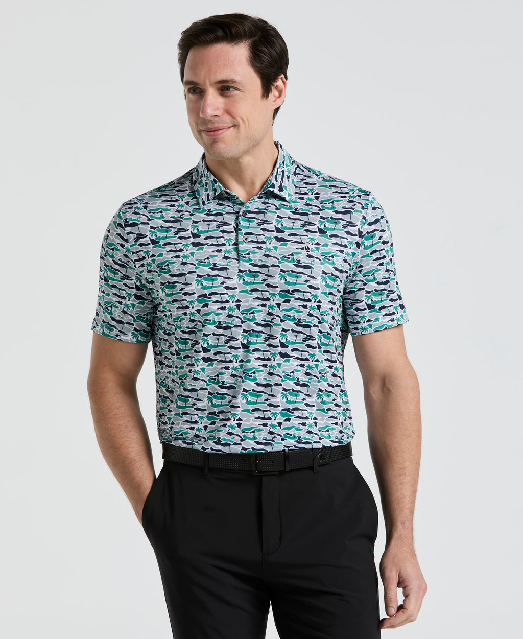 Palm Tree Bunker Print Golf Polo