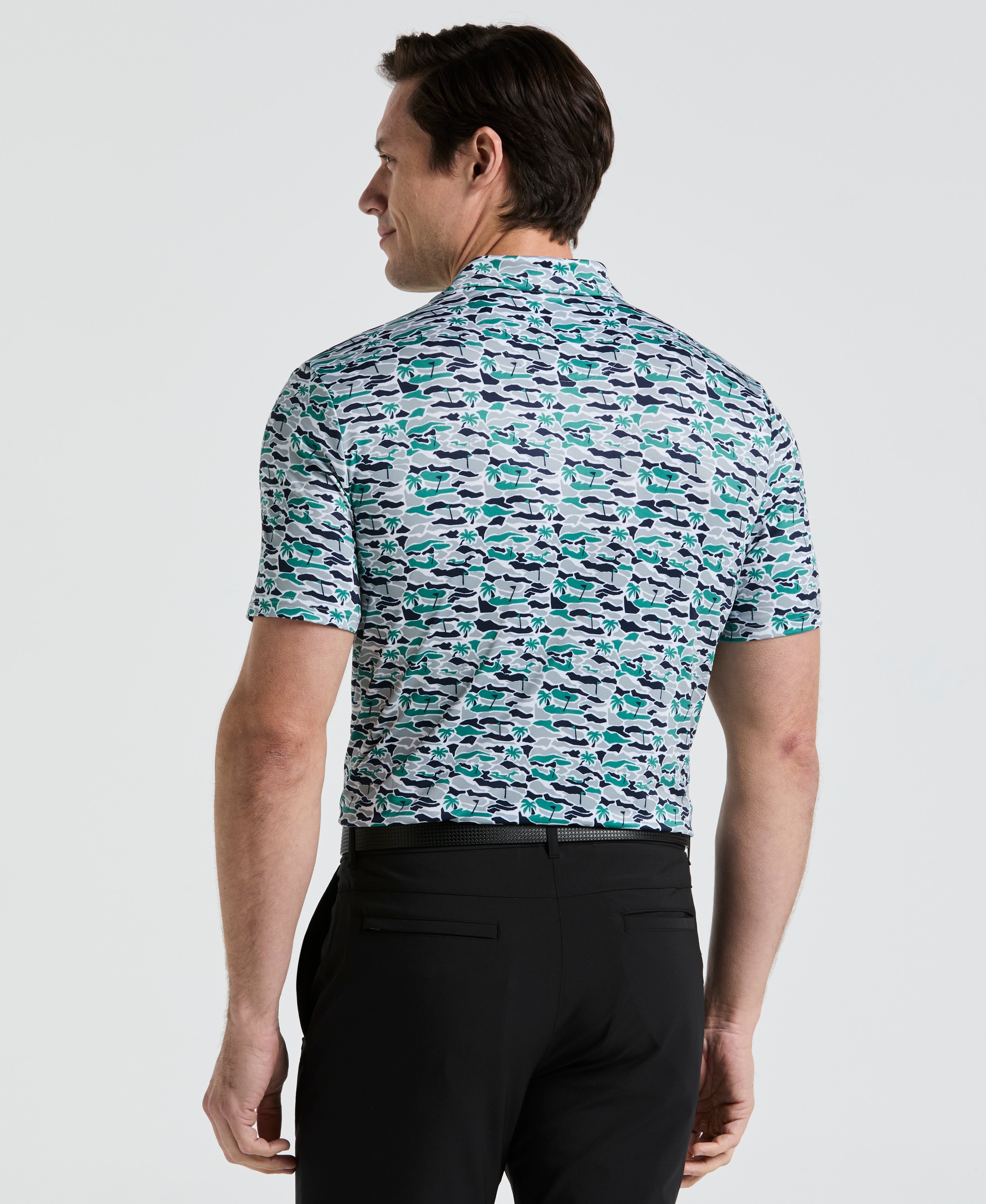 Palm Tree Bunker Print Golf Polo