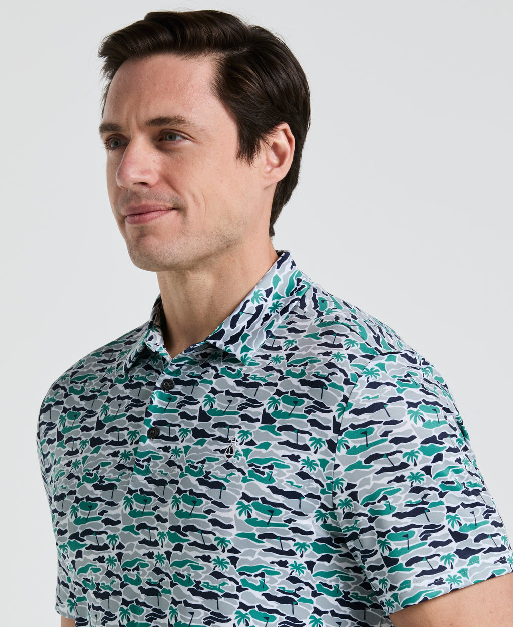 Palm Tree Bunker Print Golf Polo