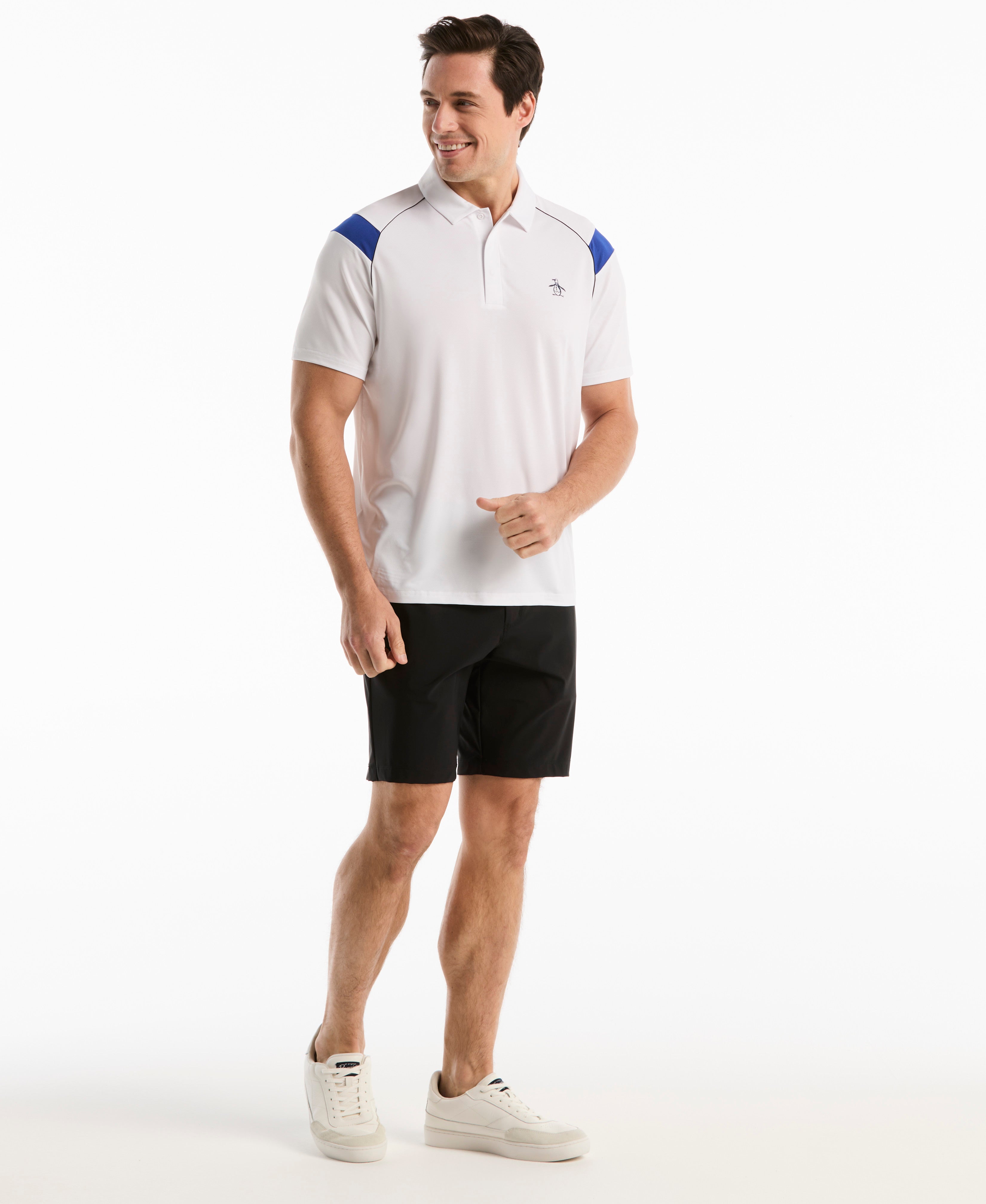 Raglan Stripe Tennis Polo