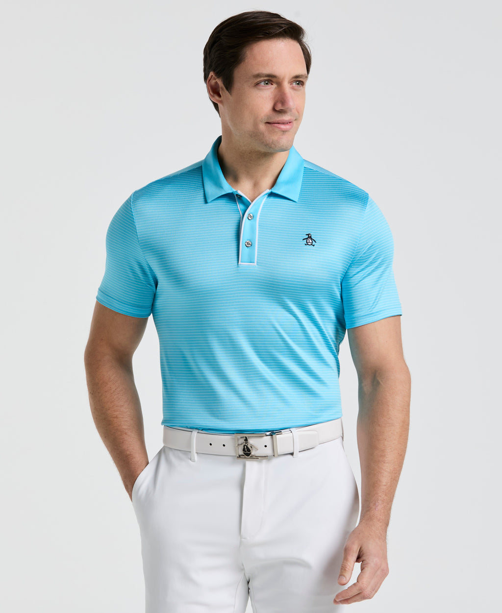 Stripe Jersey Golf Polo