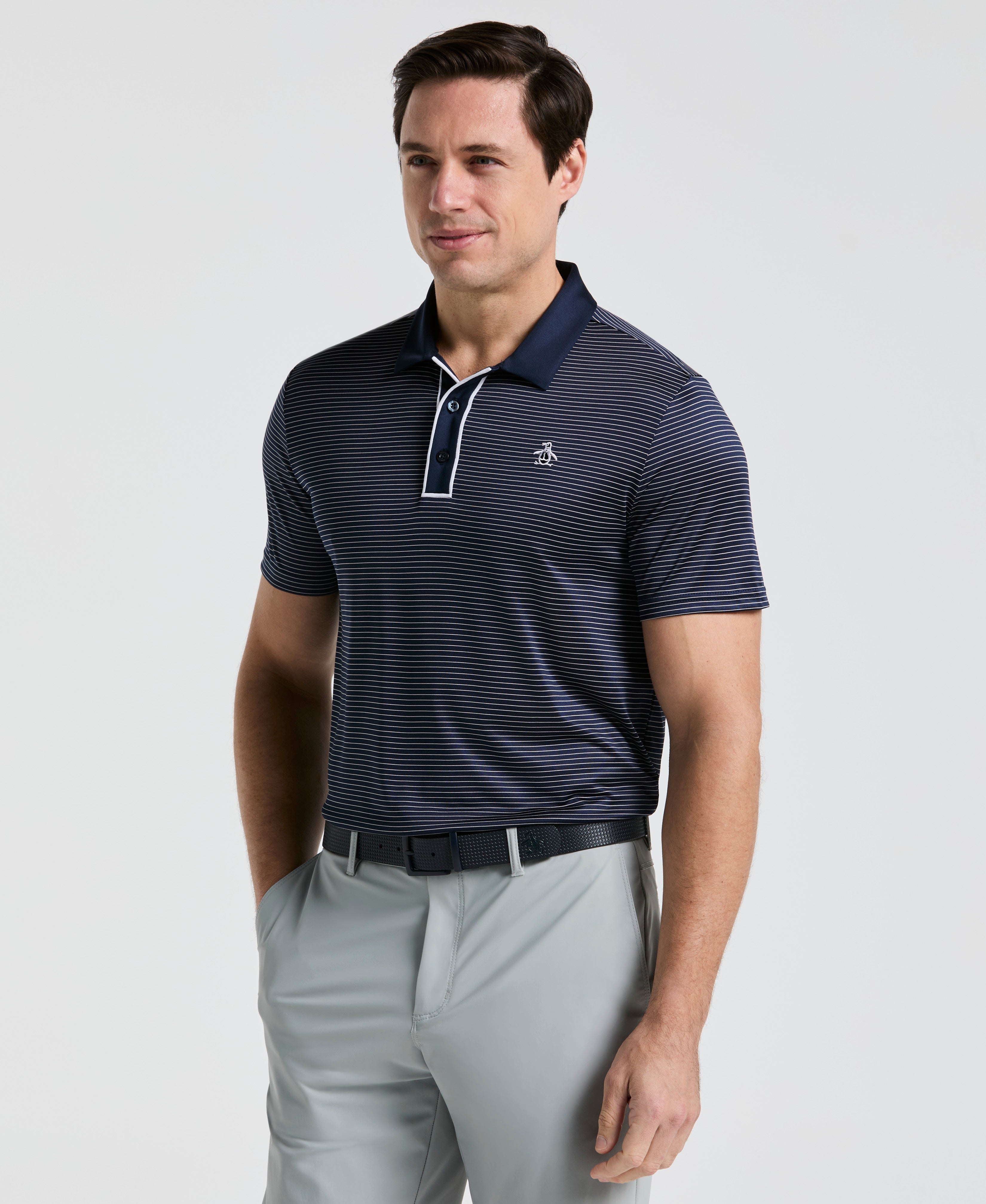 Stripe Jersey Golf Polo