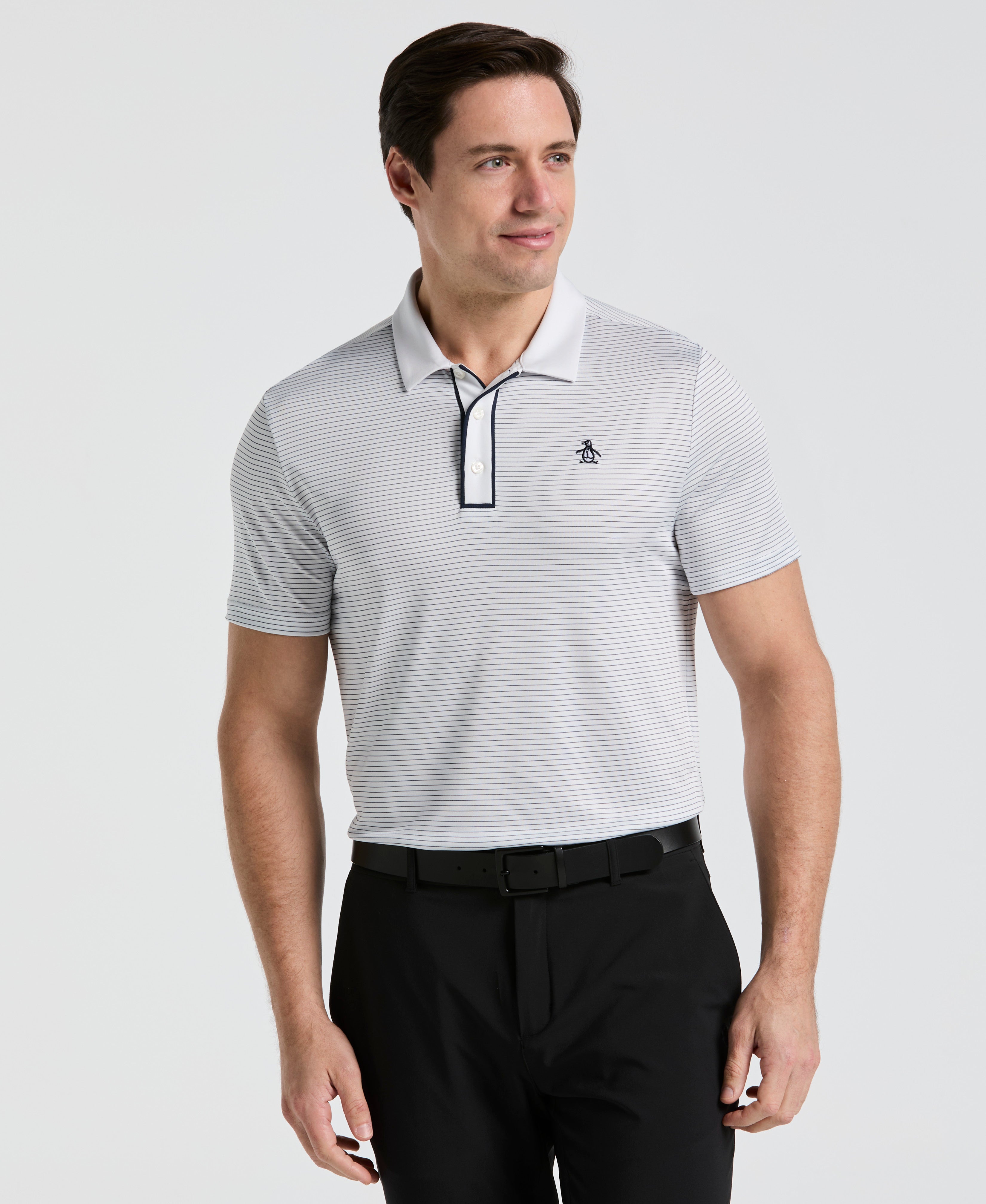 Stripe Jersey Golf Polo