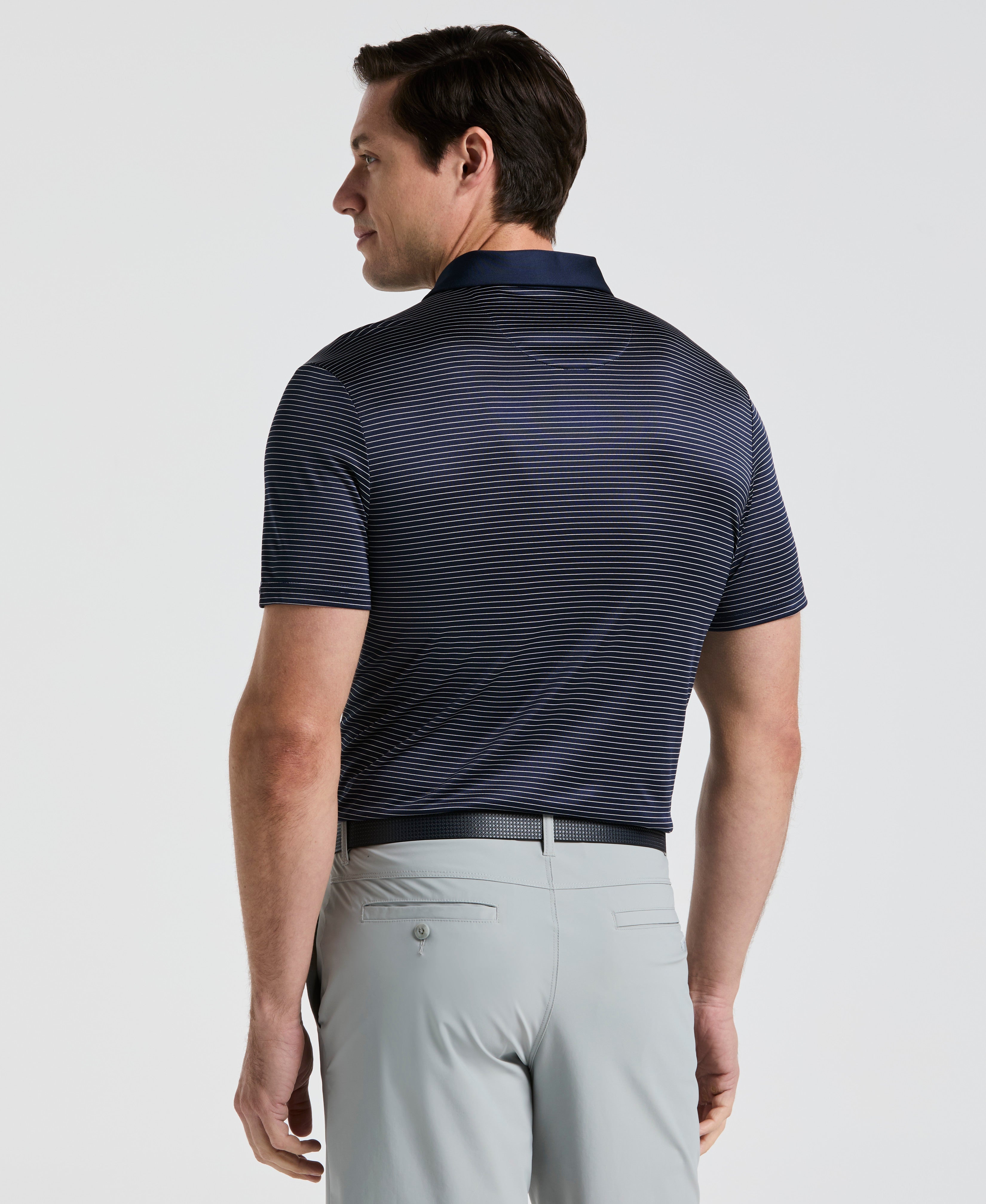 Stripe Jersey Golf Polo