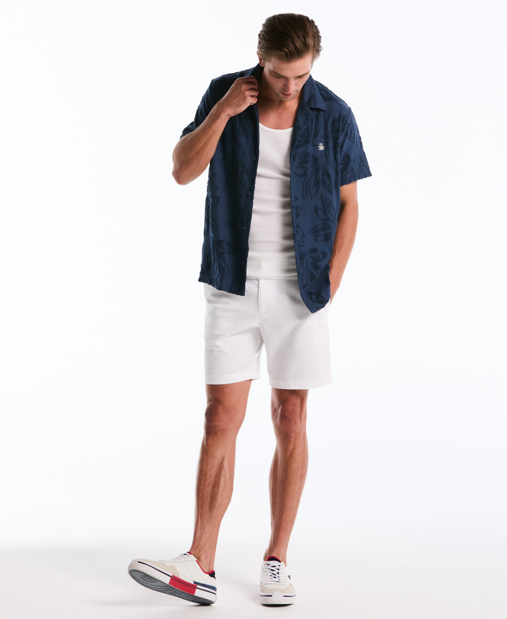 Terry Floral Button Sweater Polo