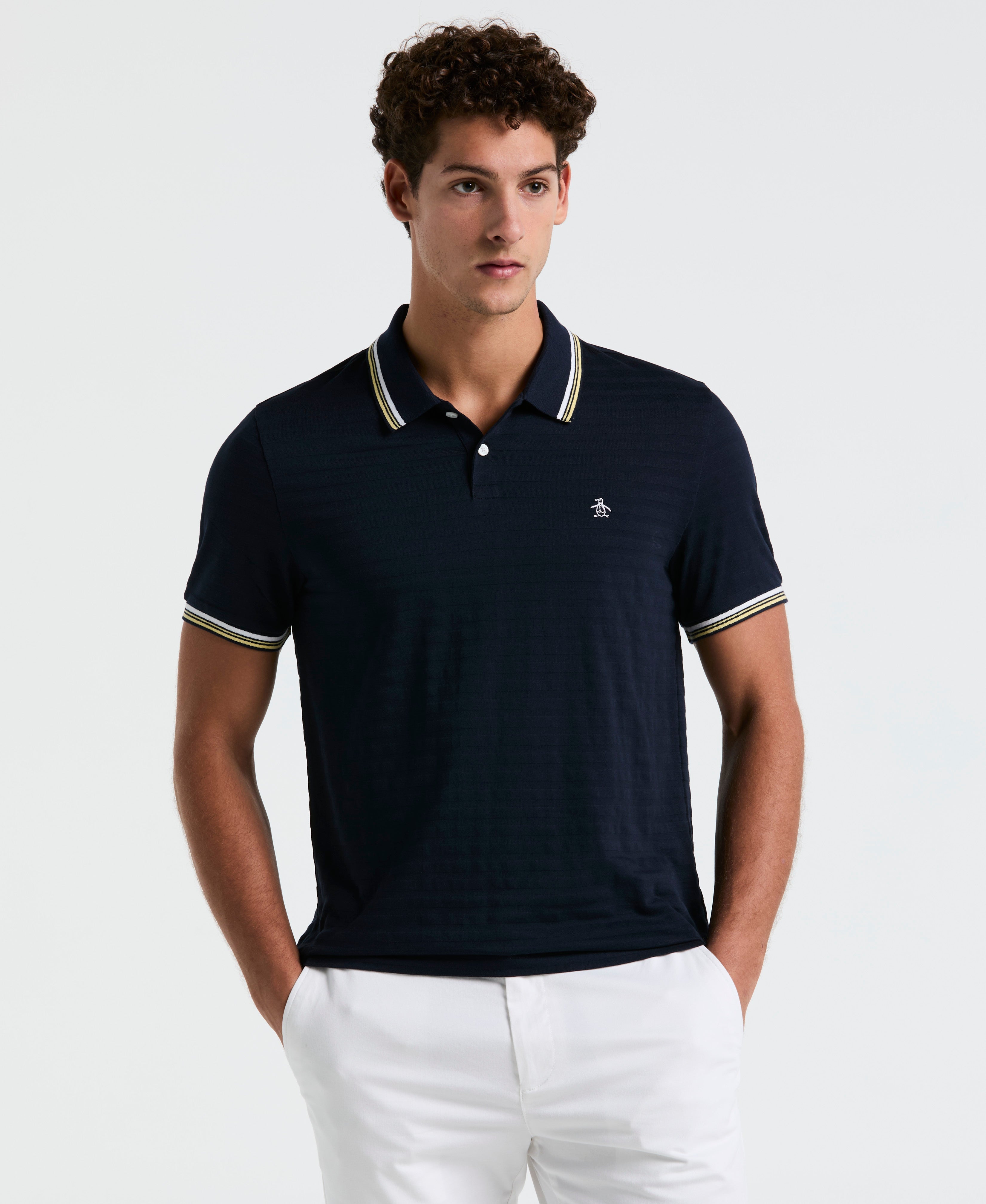 Textured Slub Tipped Polo