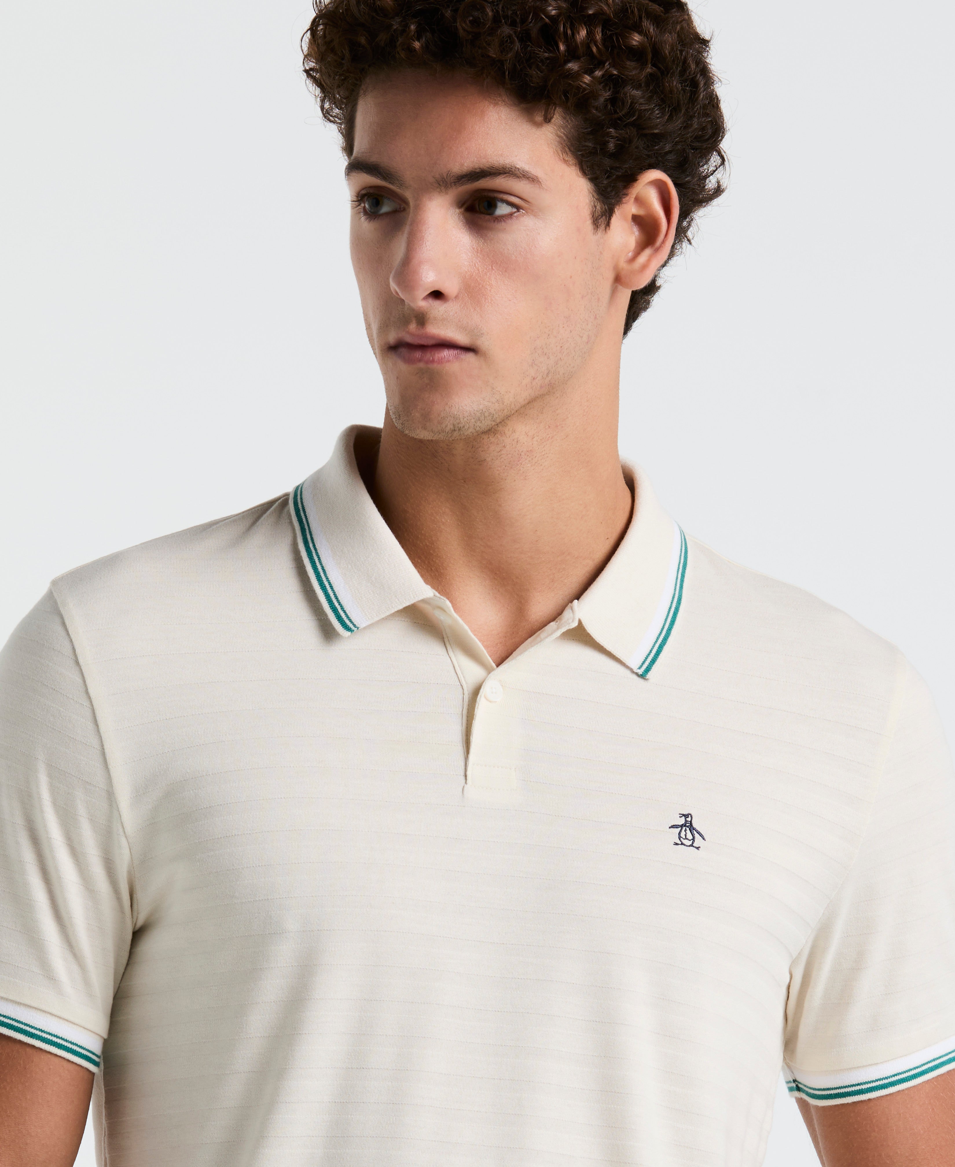 Textured Slub Tipped Polo
