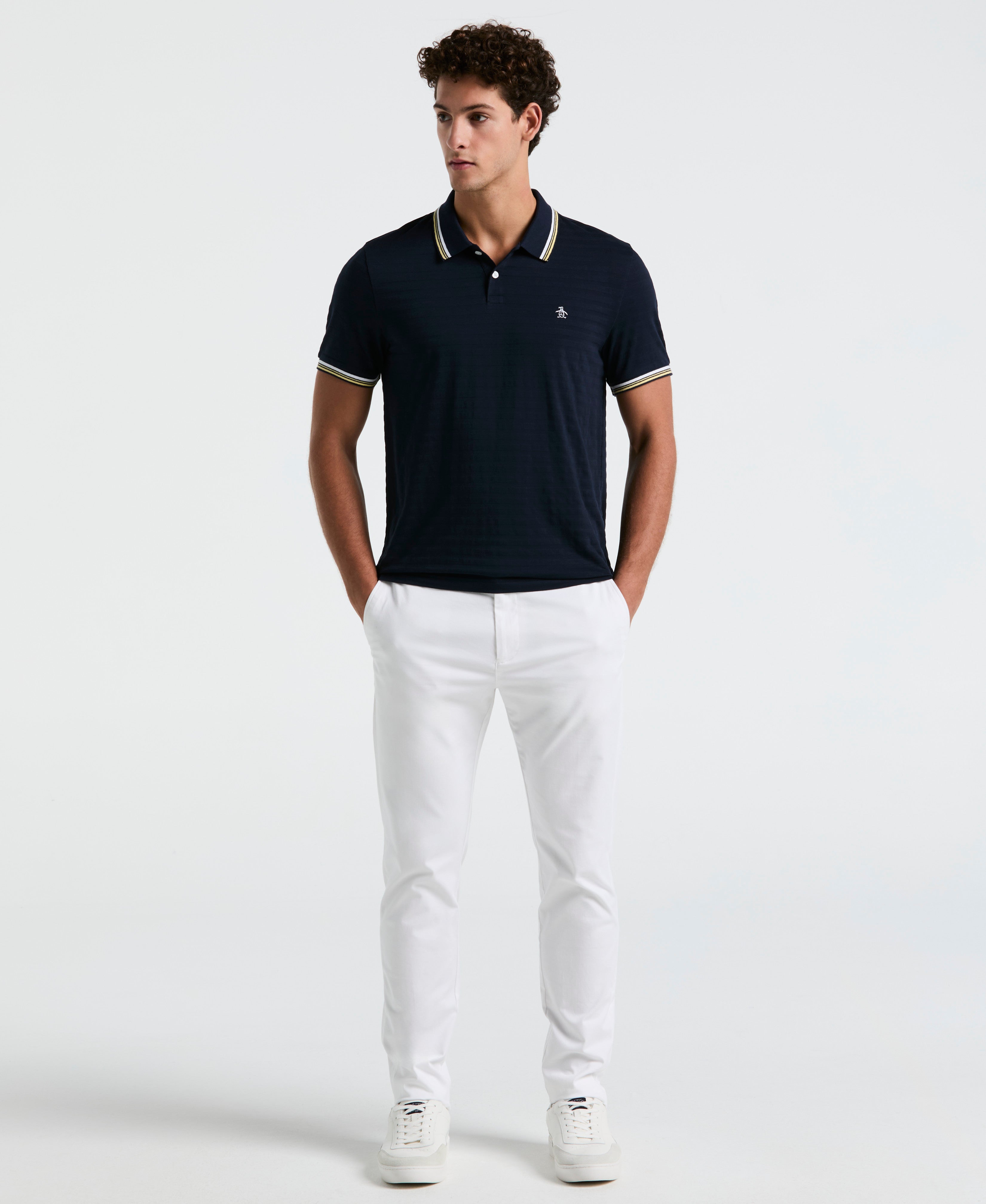 Textured Slub Tipped Polo
