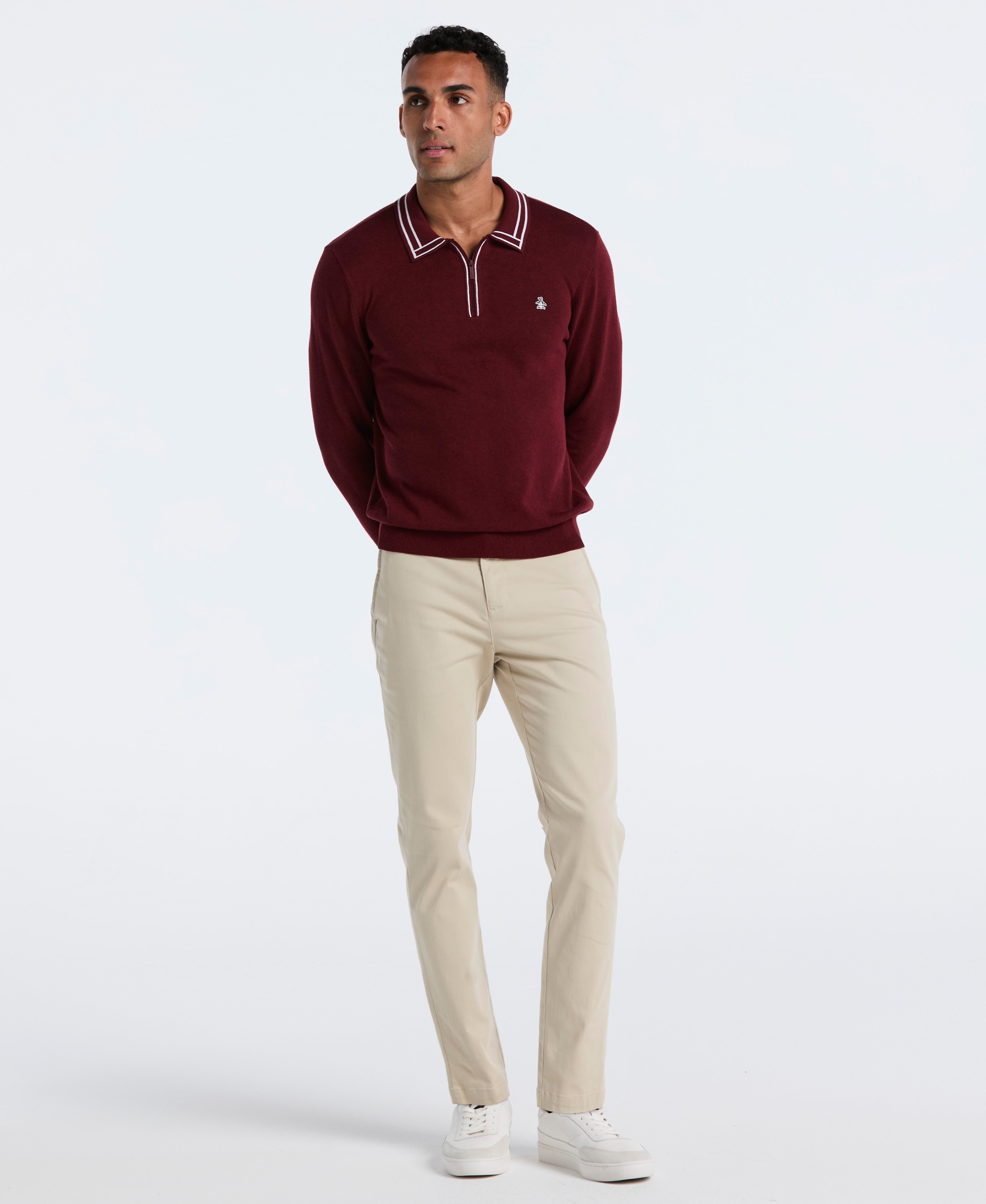 Tipped Quarter Zip Sweater Polo