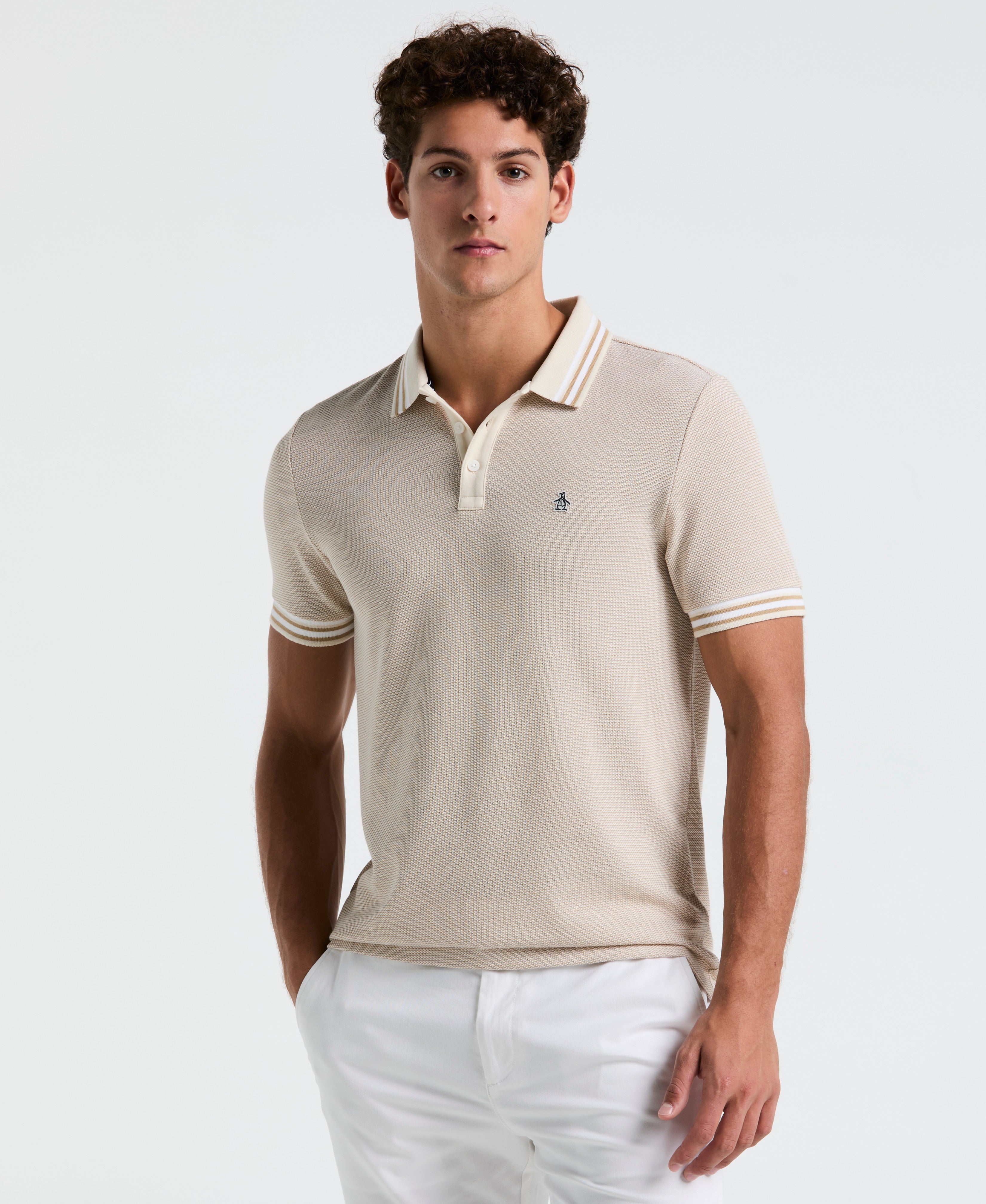 Tricolor Pique Tipped Polo