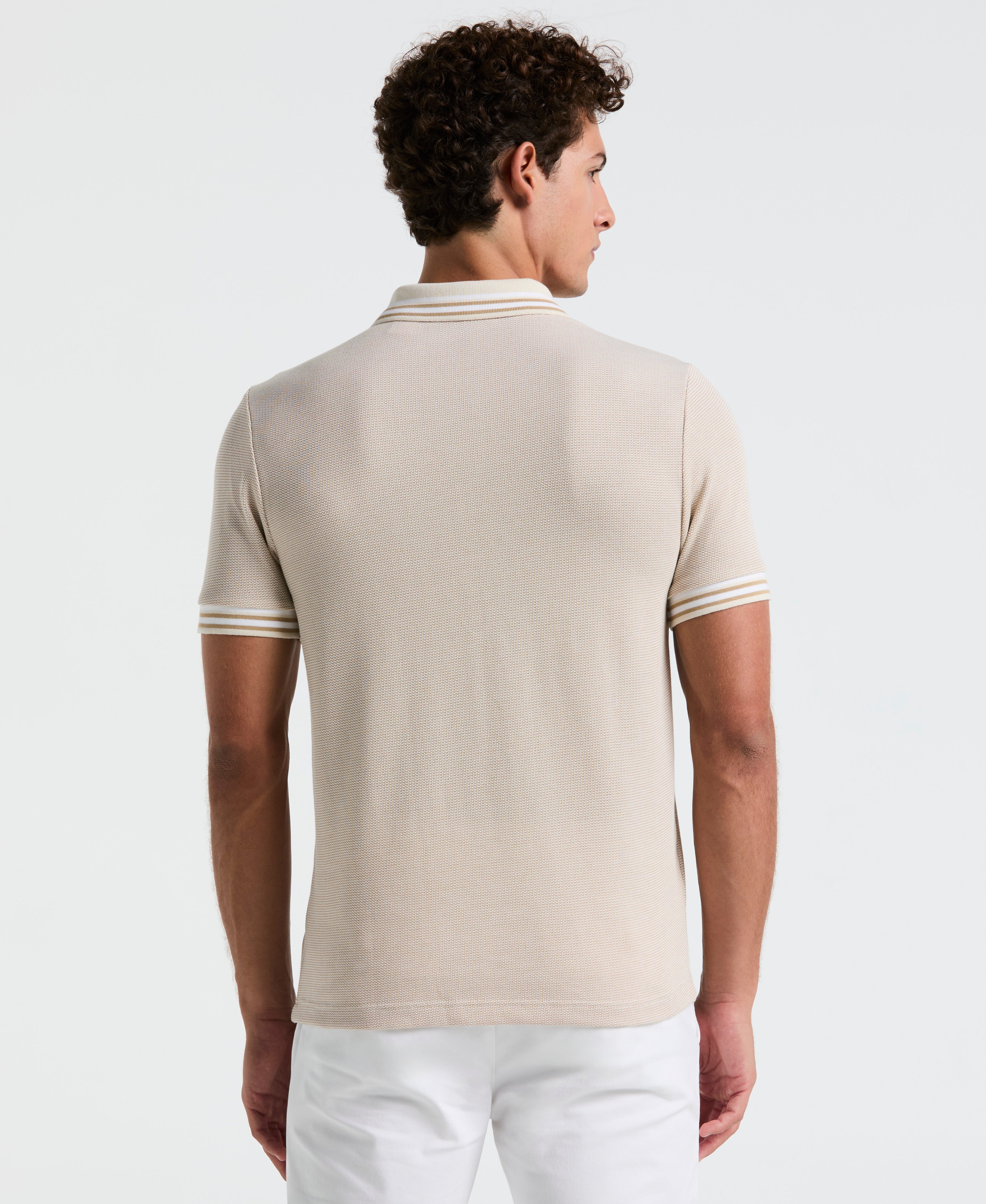 Tricolor Pique Tipped Polo