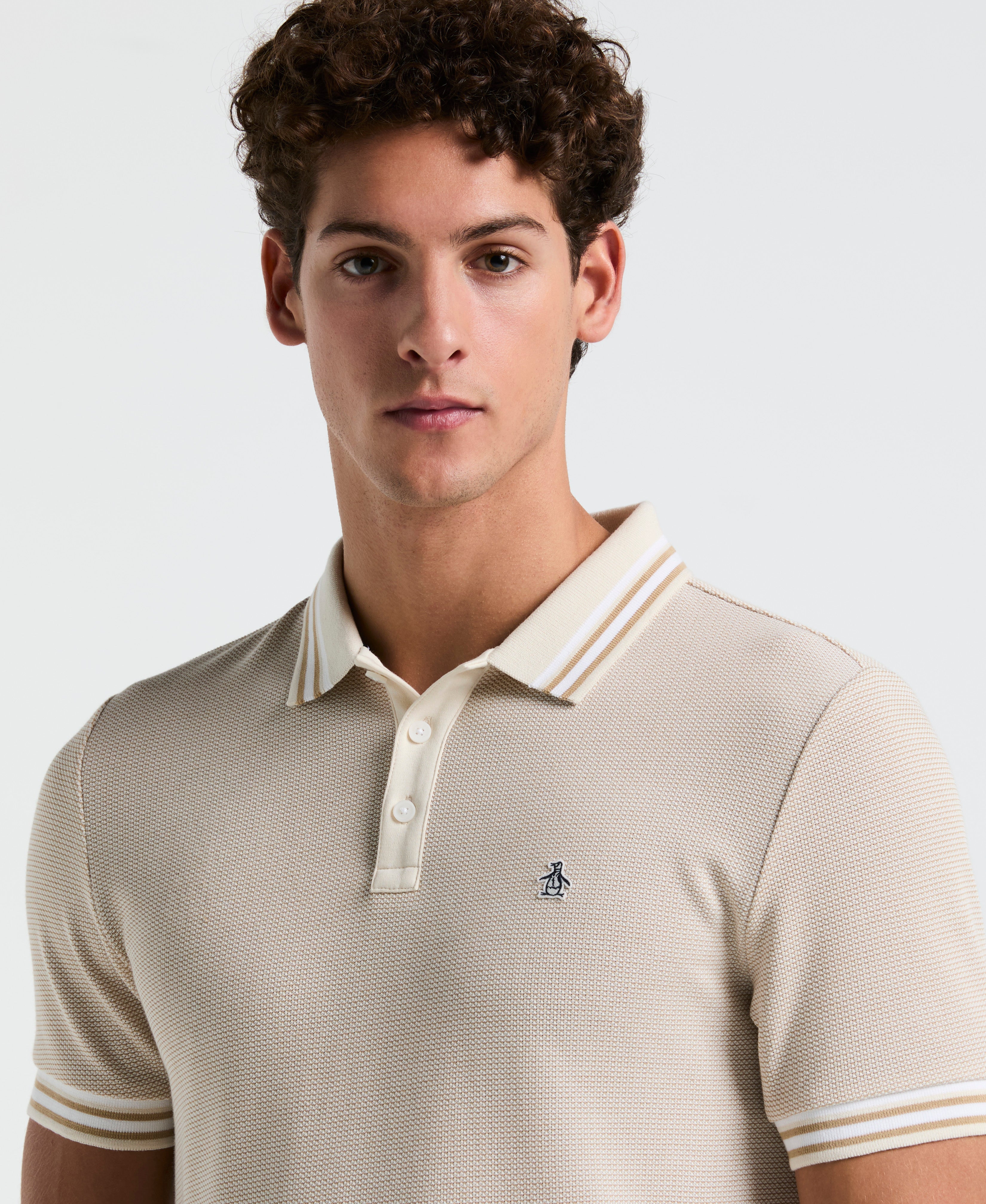 Tricolor Pique Tipped Polo