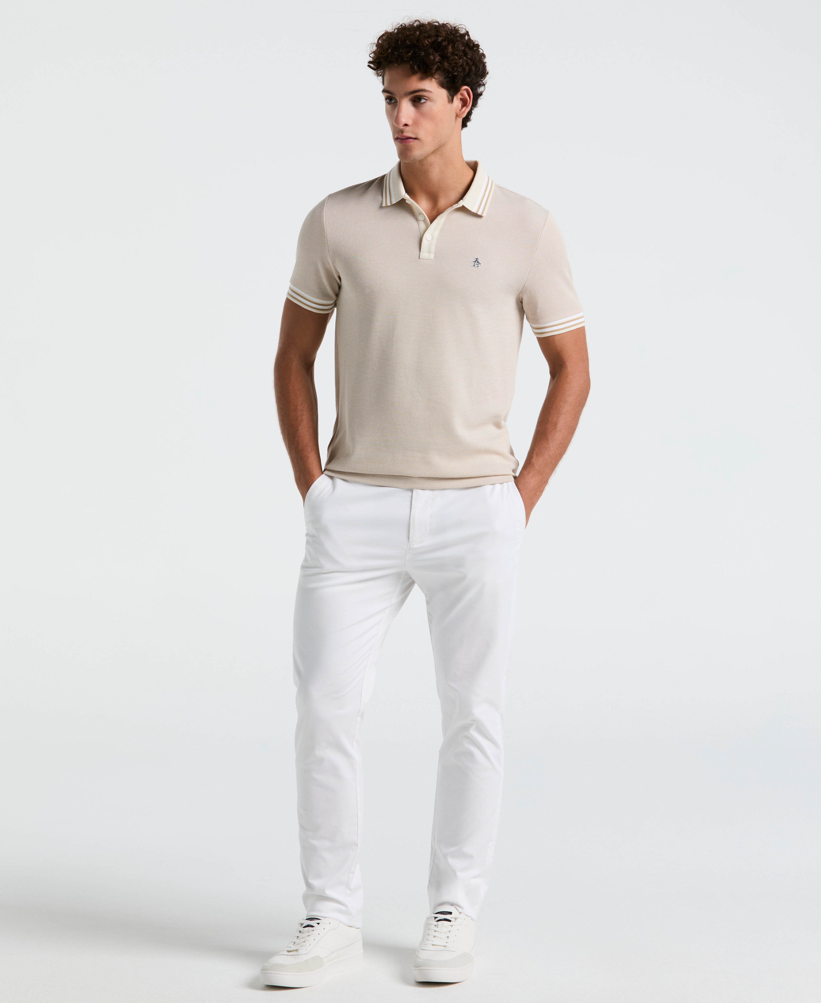 Tricolor Pique Tipped Polo