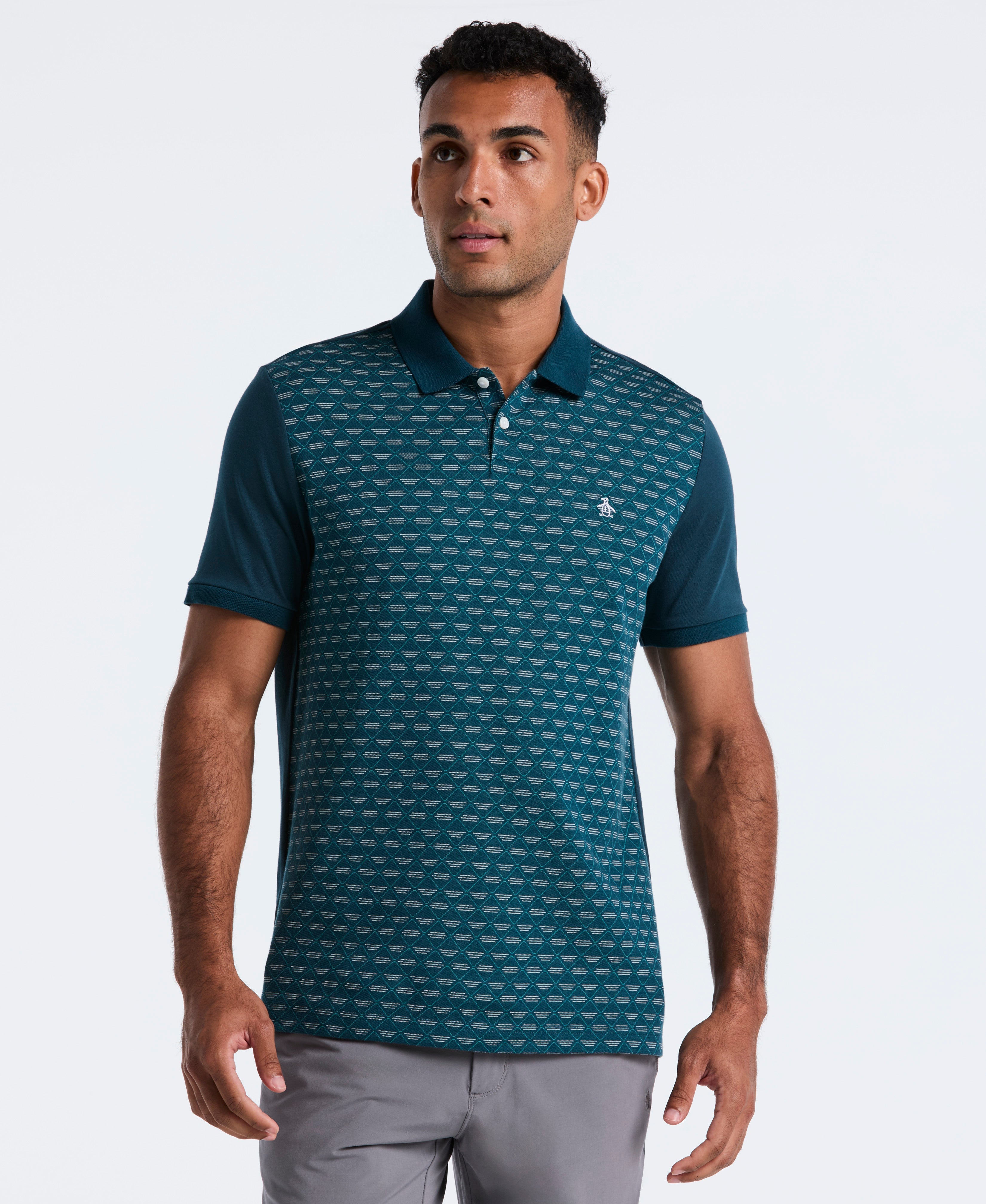 Vertical Diamond Jacquard Polo