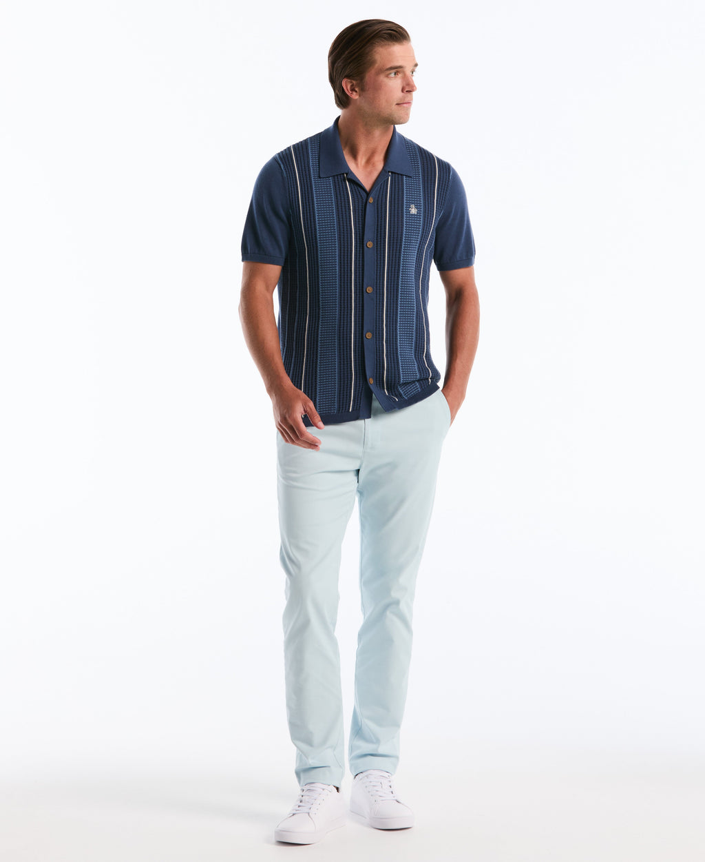 Vertical Striped Sweater Polo