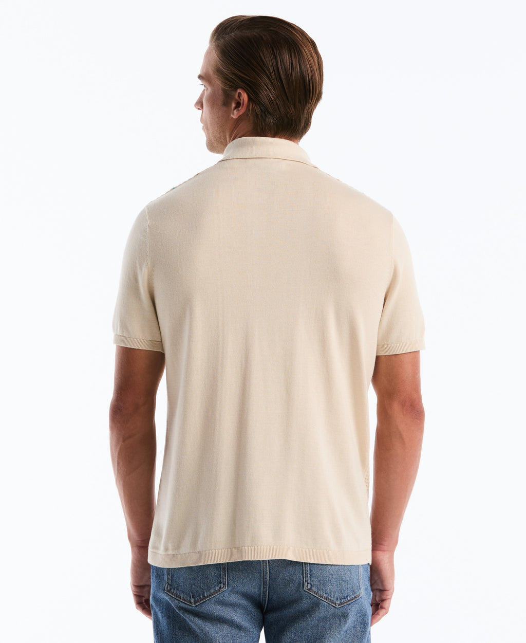 Vertical Striped Sweater Polo