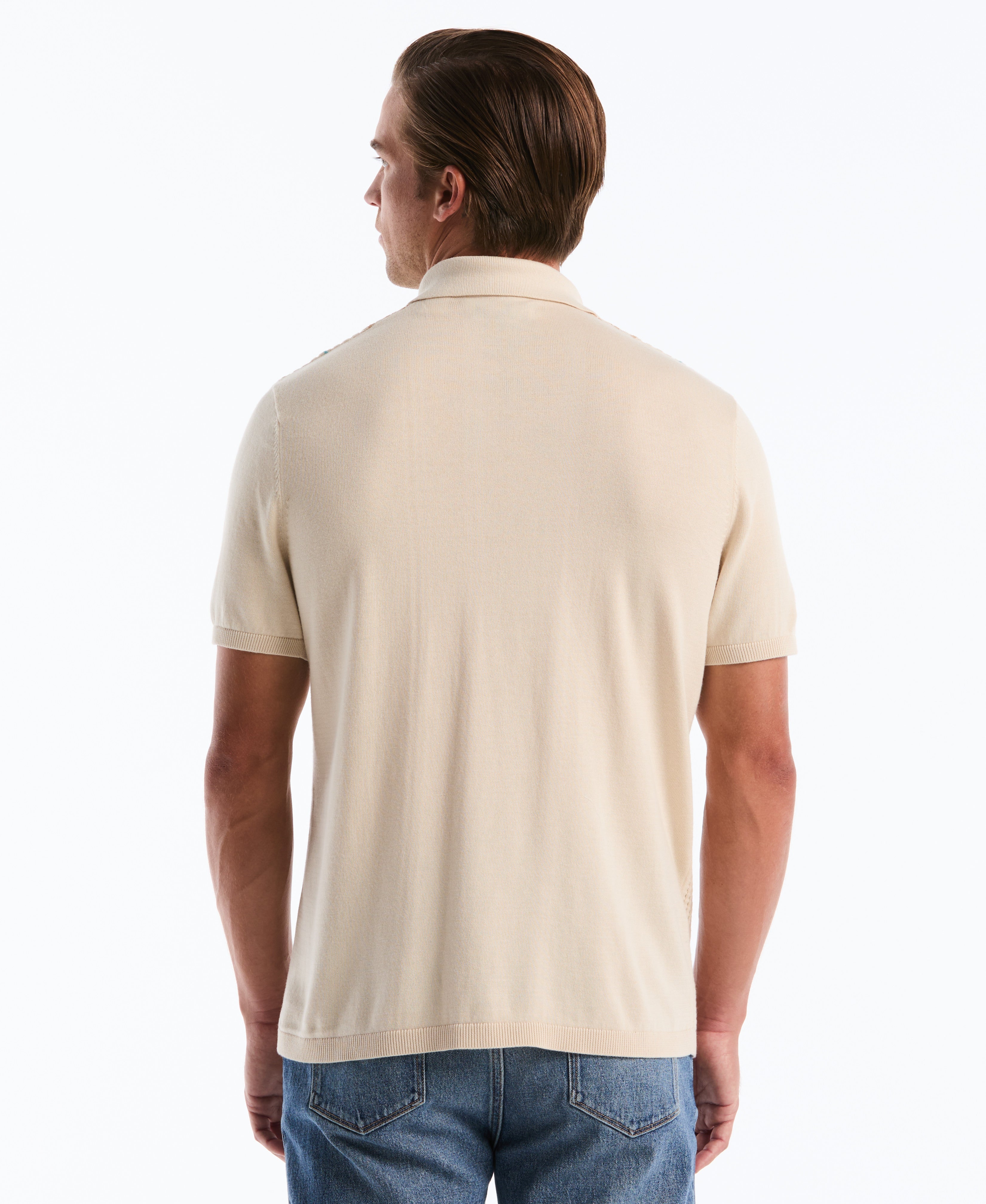 Vertical Striped Sweater Polo