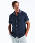 Vertical Textured Jacquard Sweater Polo