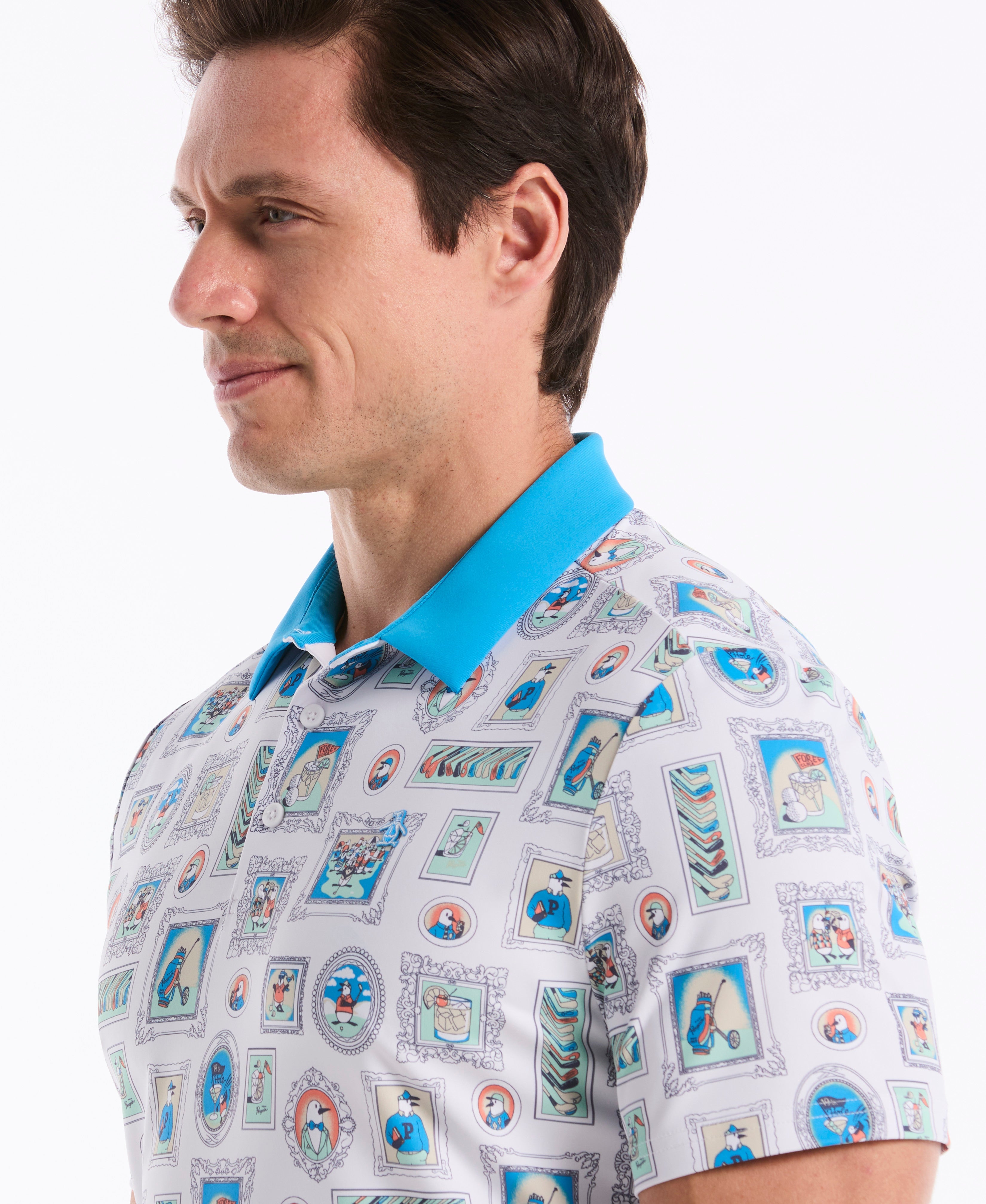 Wall Of Fame Print Golf Polo
